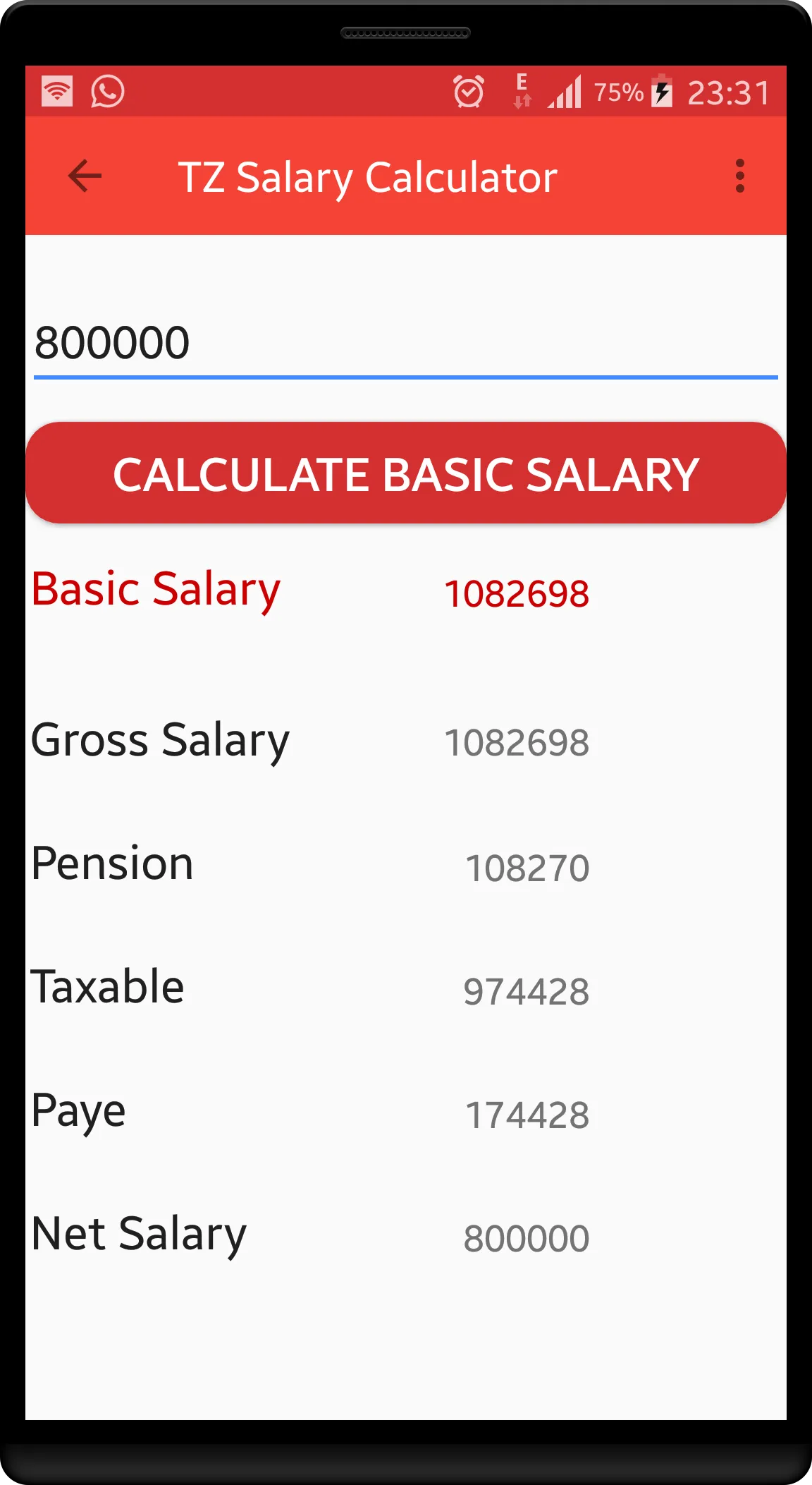 TZ Salary Calculator | Indus Appstore | Screenshot