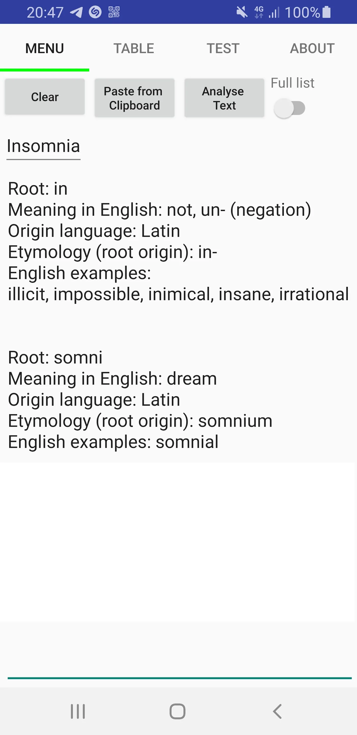 Greek and Latin roots finder | Indus Appstore | Screenshot