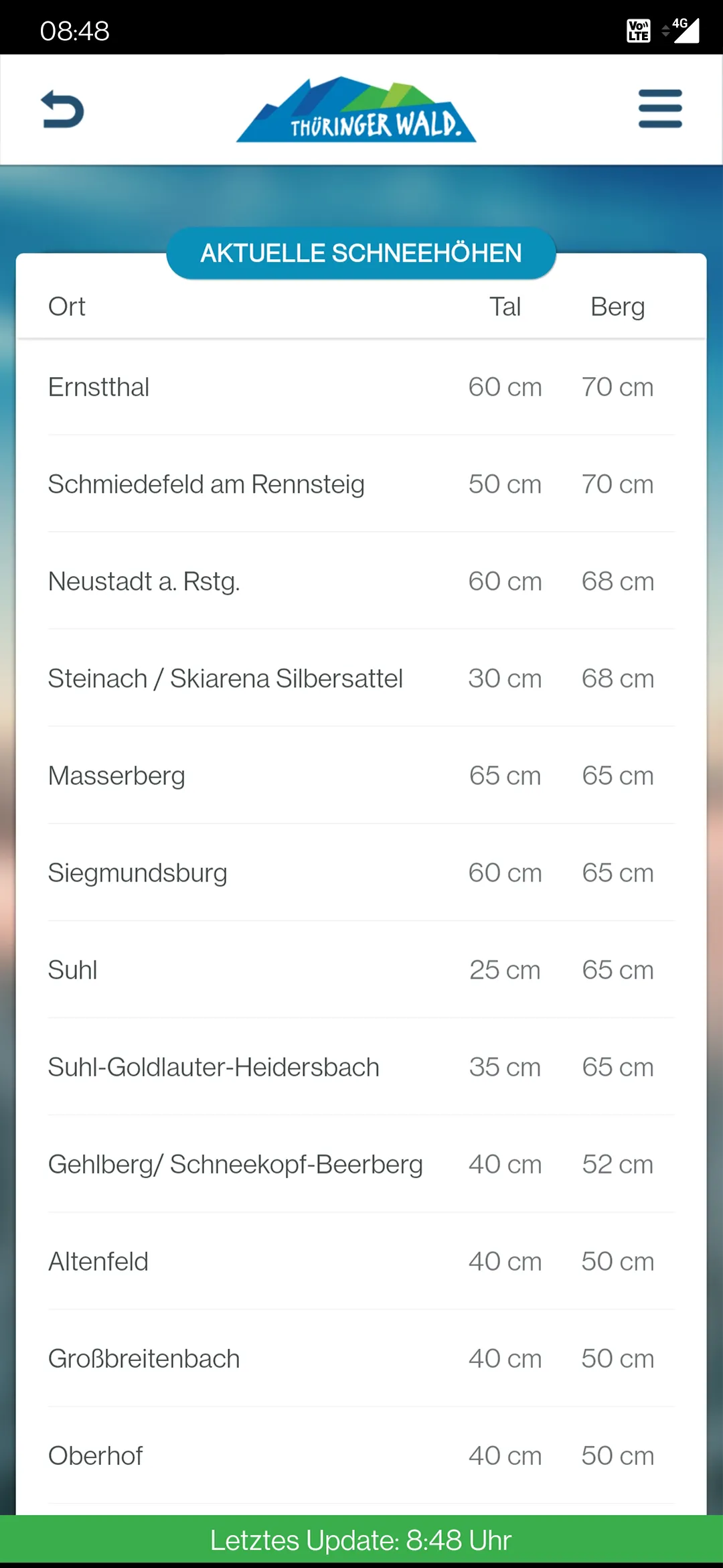 SchneeApp Thüringer Wald | Indus Appstore | Screenshot