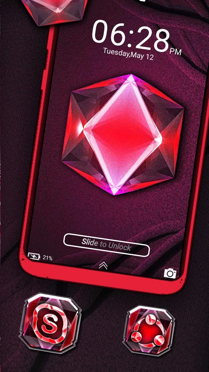 Red Diamond Launcher Theme | Indus Appstore | Screenshot