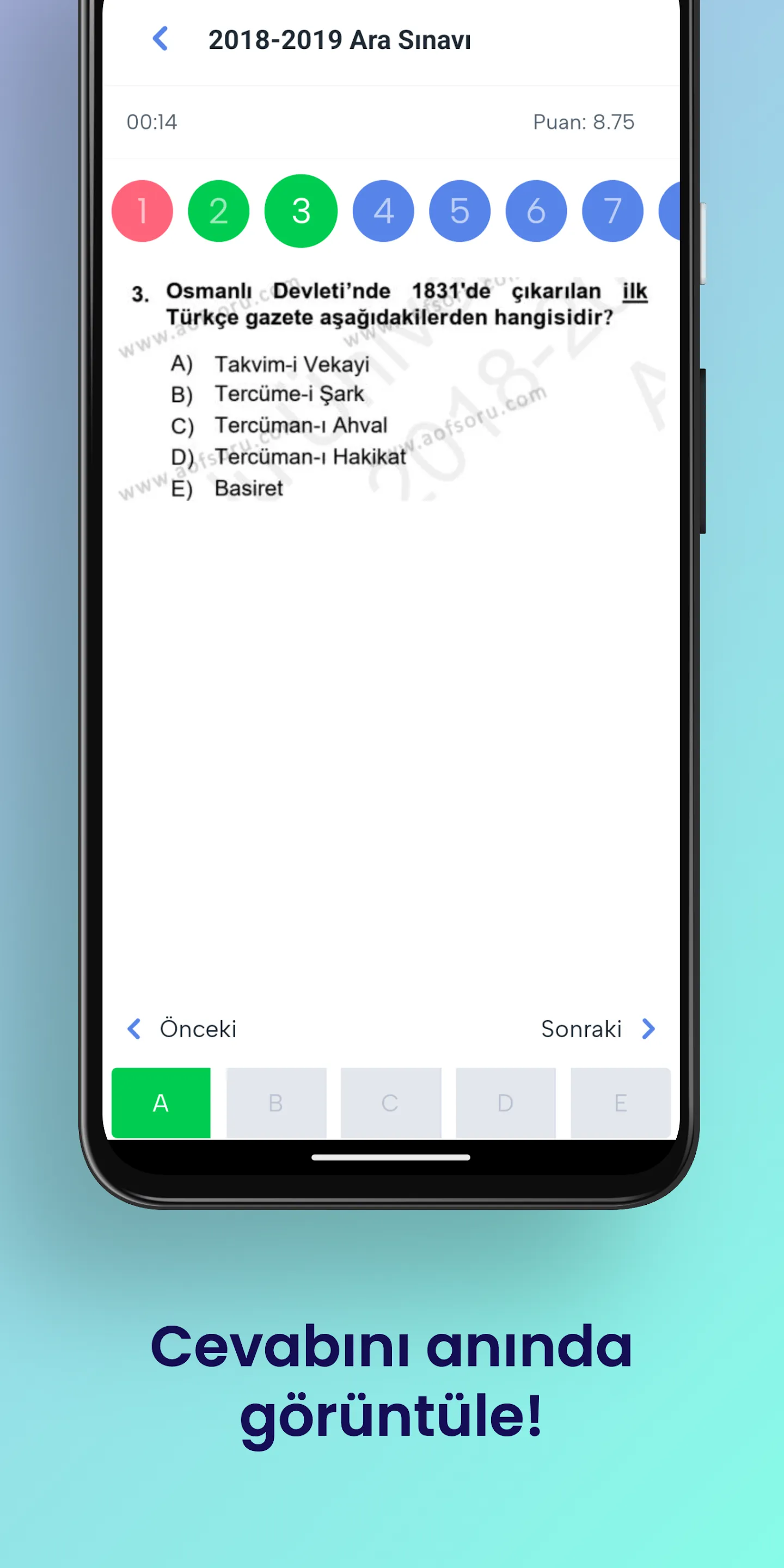 AÖF Soru, AÖF Çıkmış Sorular | Indus Appstore | Screenshot