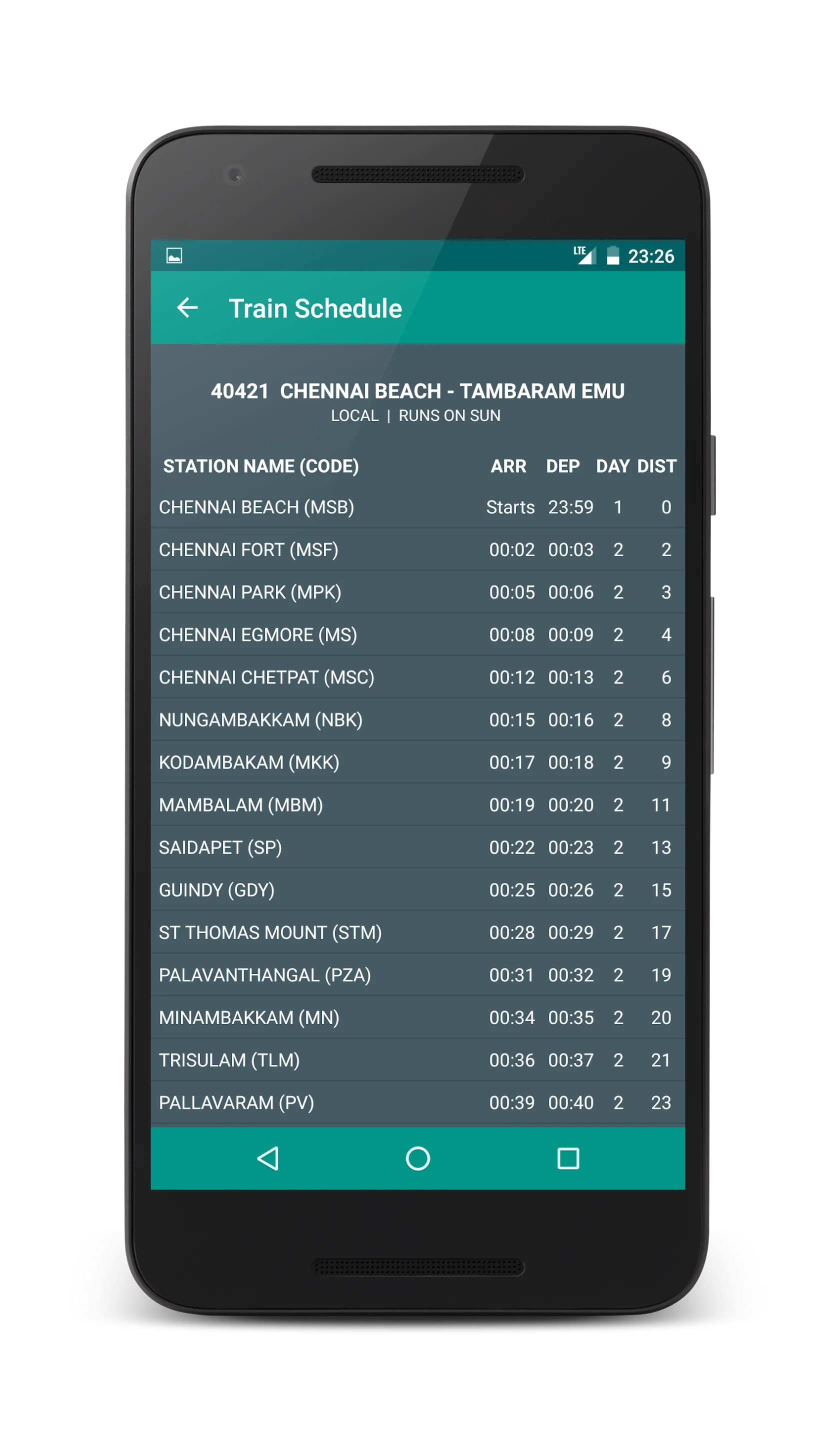 Local Train Time Table | Indus Appstore | Screenshot