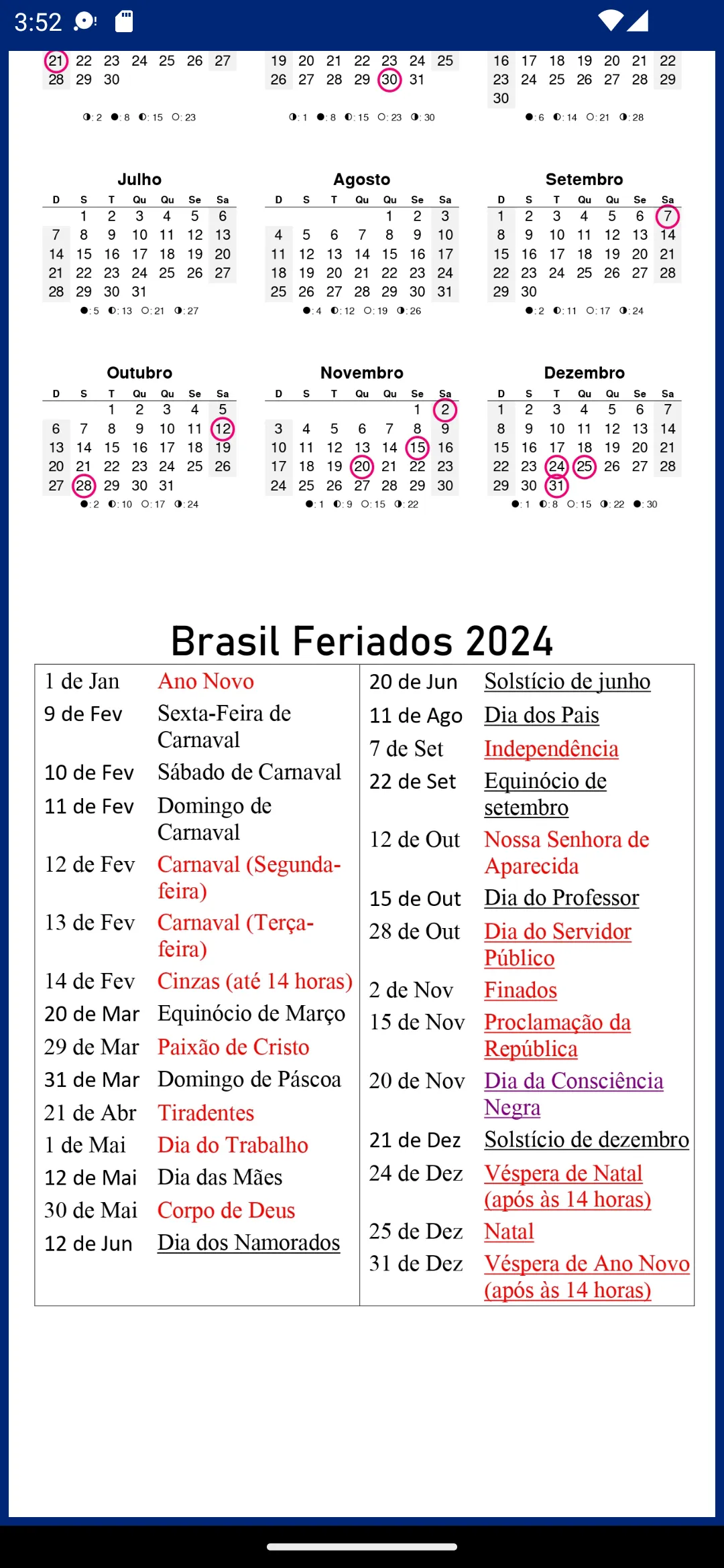 Brasil Calendário 2024 | Indus Appstore | Screenshot