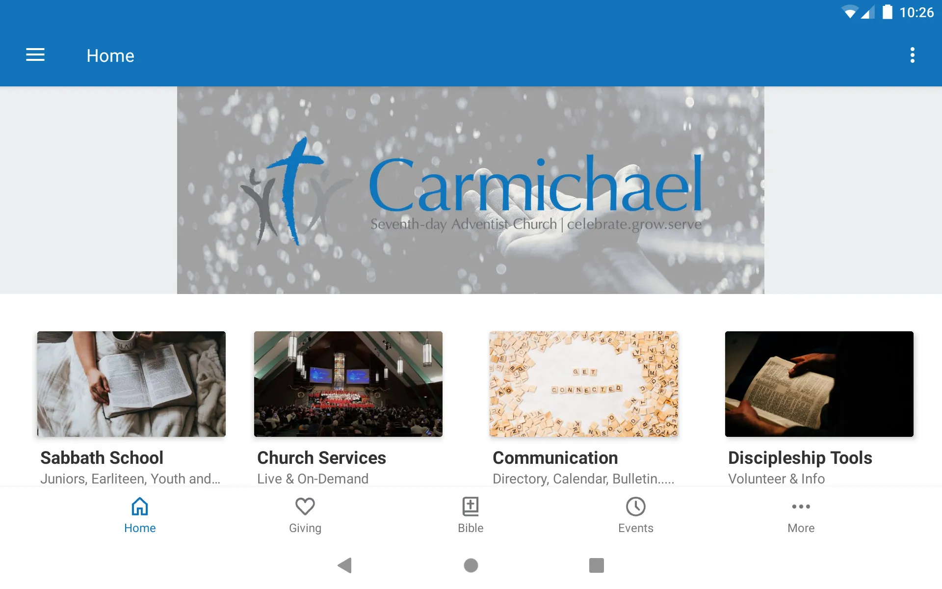 Carmichael SDA Church | Indus Appstore | Screenshot