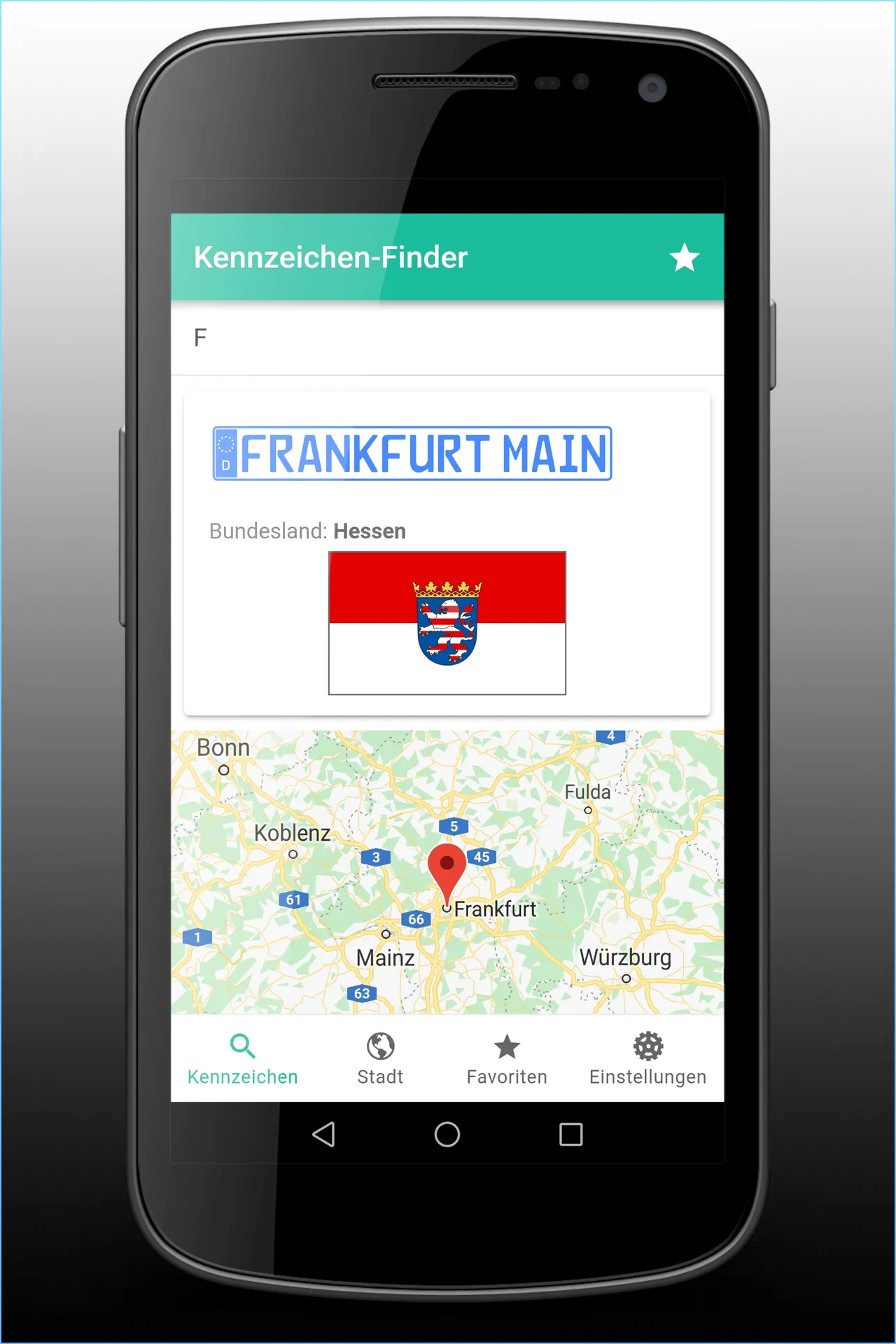 Kennzeichen-Finder mit Karte | Indus Appstore | Screenshot