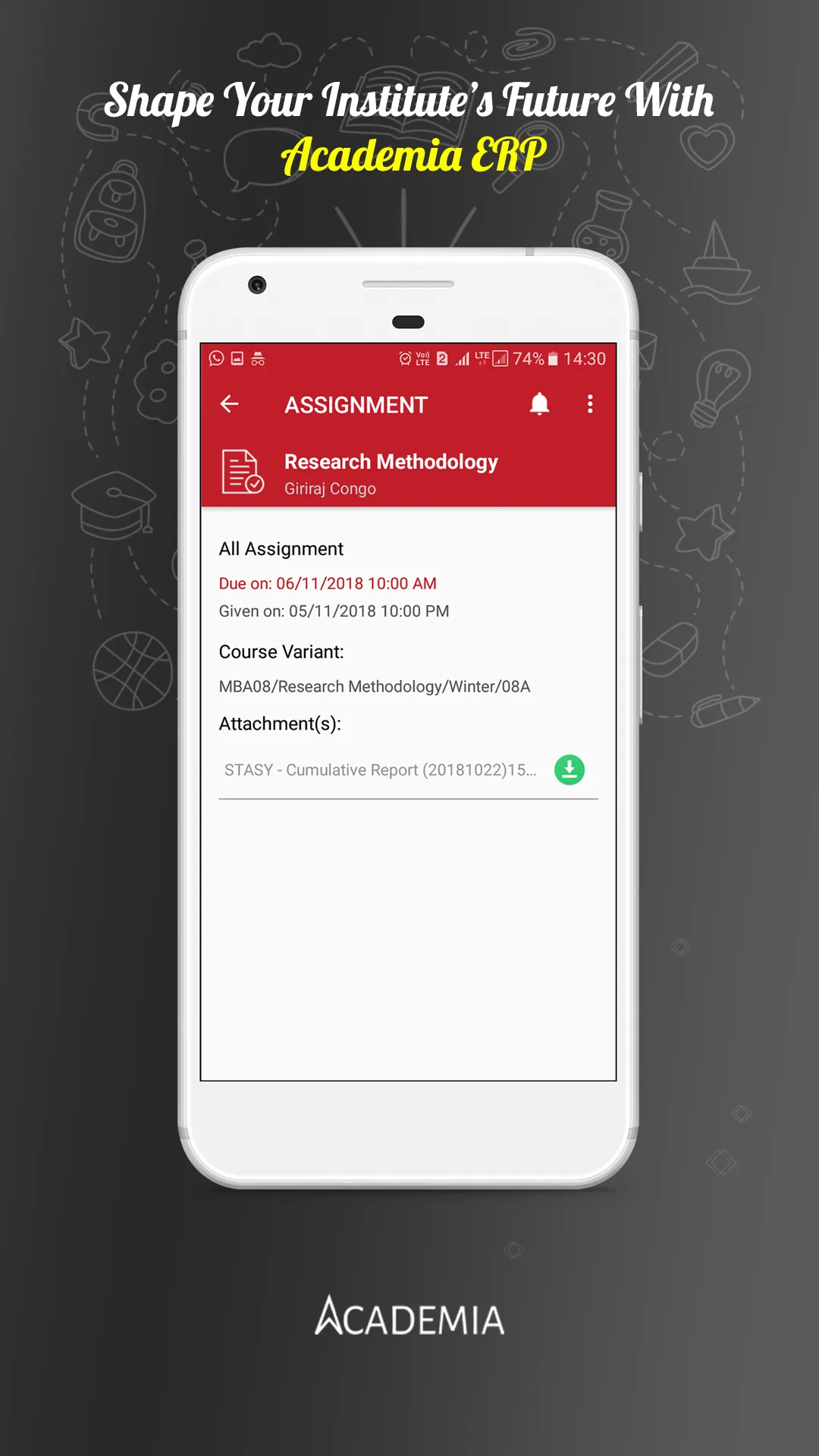 Academia @ AU | Indus Appstore | Screenshot