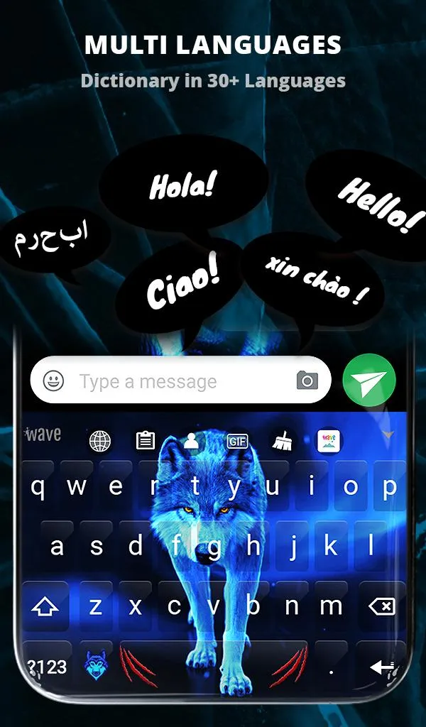 Ice Wallpaper + Keyboard: Wolf | Indus Appstore | Screenshot