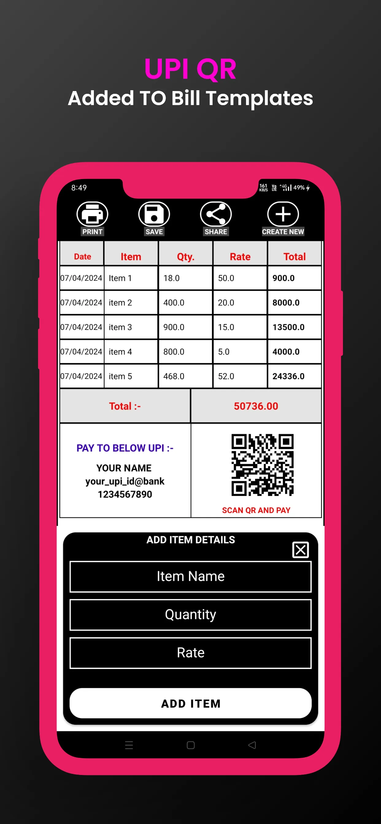Bill Book Auto Calculate | Indus Appstore | Screenshot