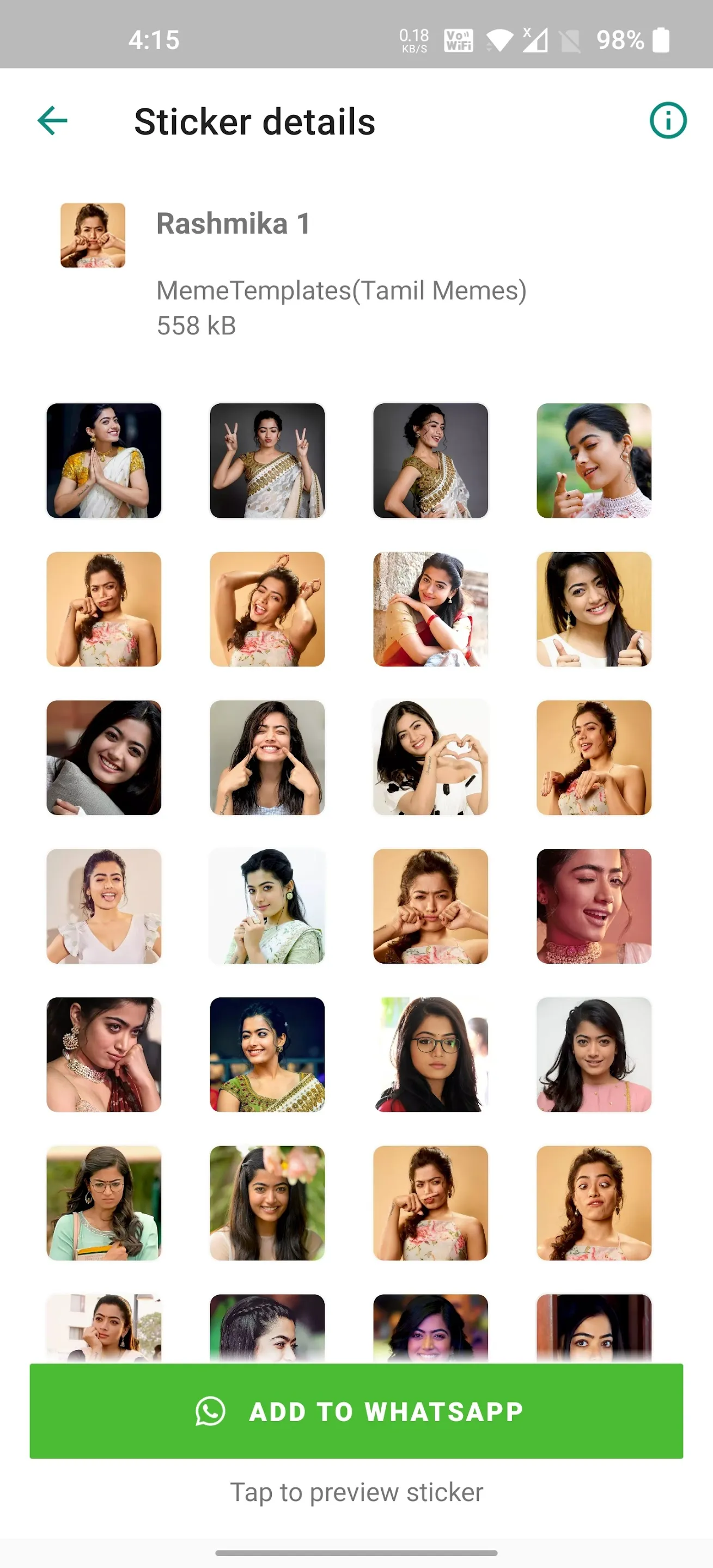 Rashmika Stickers | Indus Appstore | Screenshot