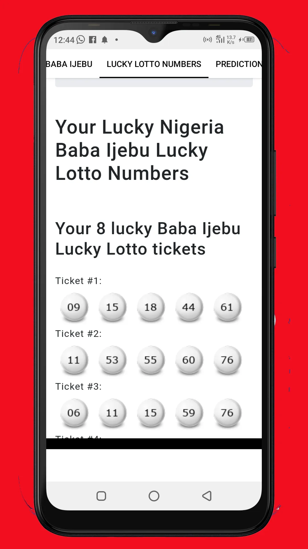 Winning numbers & Predictions | Indus Appstore | Screenshot