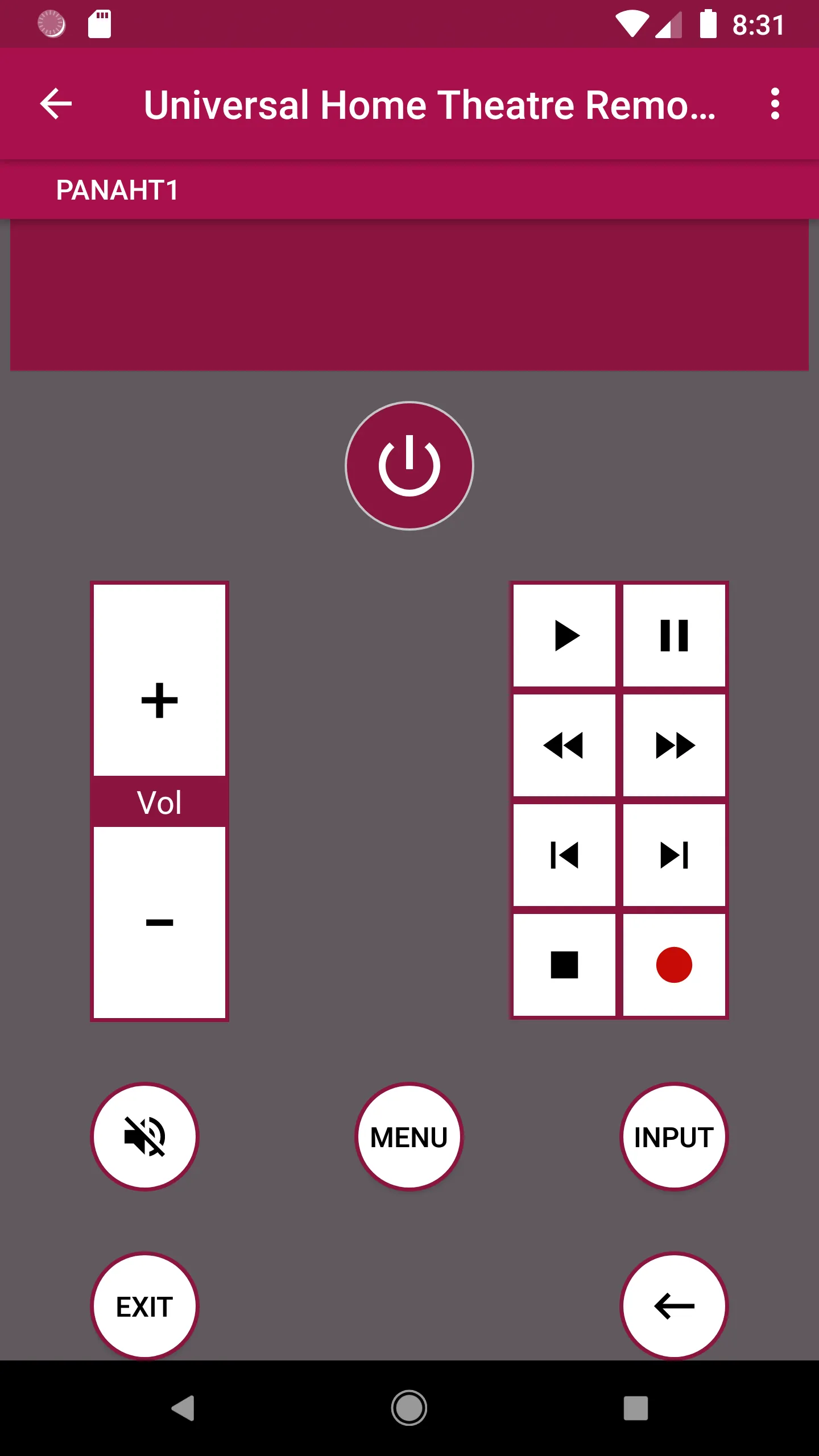 Universal Home Theatre Remote | Indus Appstore | Screenshot