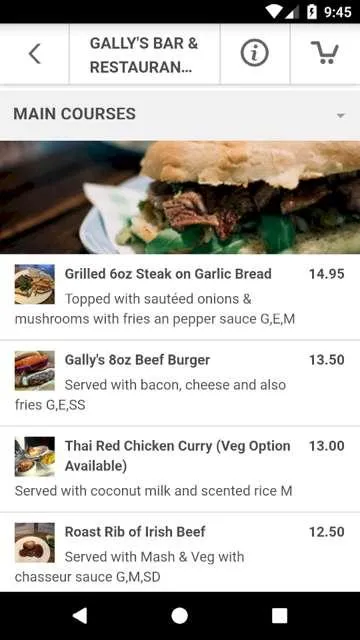 Gallys' Bar & Restaurant | Indus Appstore | Screenshot