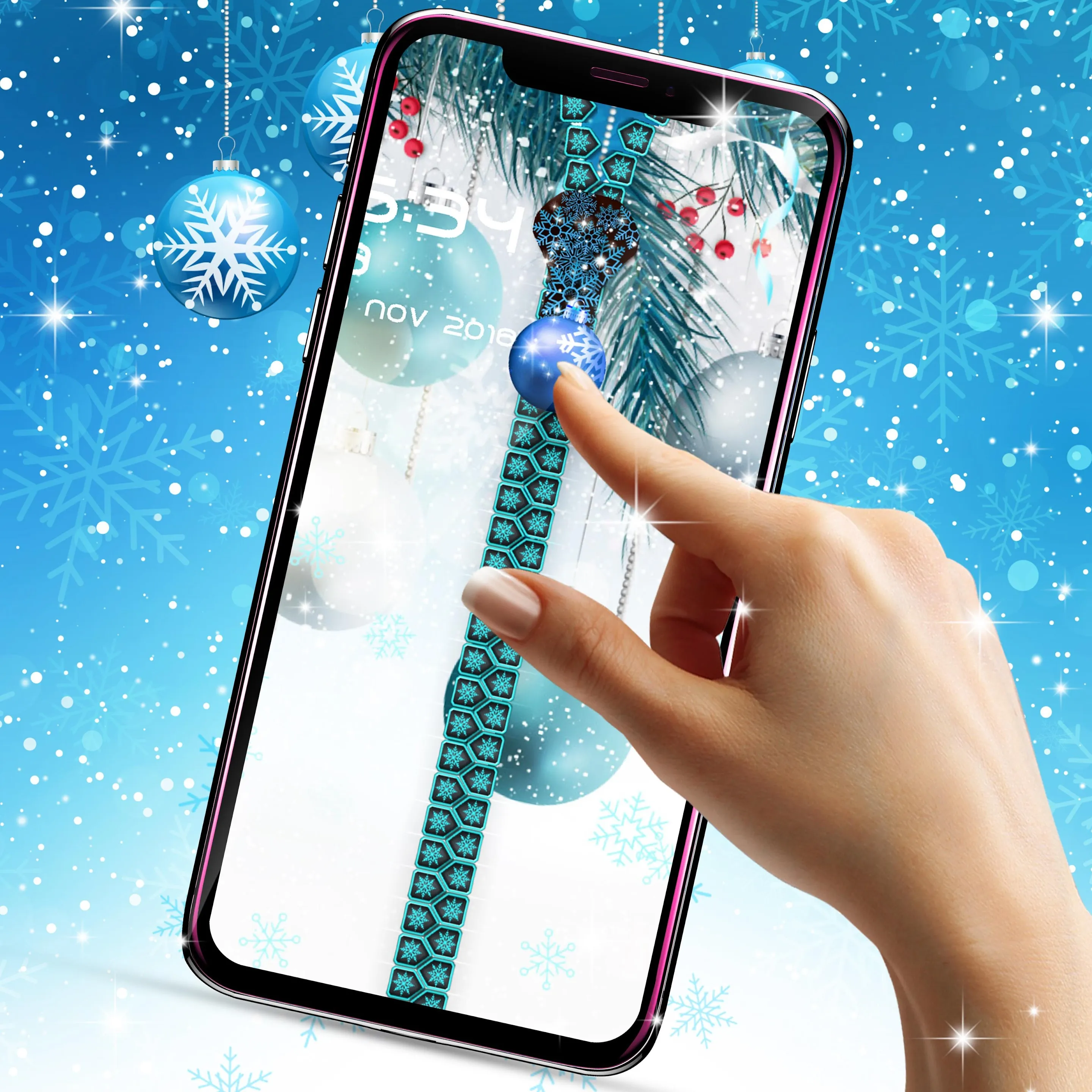 Winter snow lock screen | Indus Appstore | Screenshot