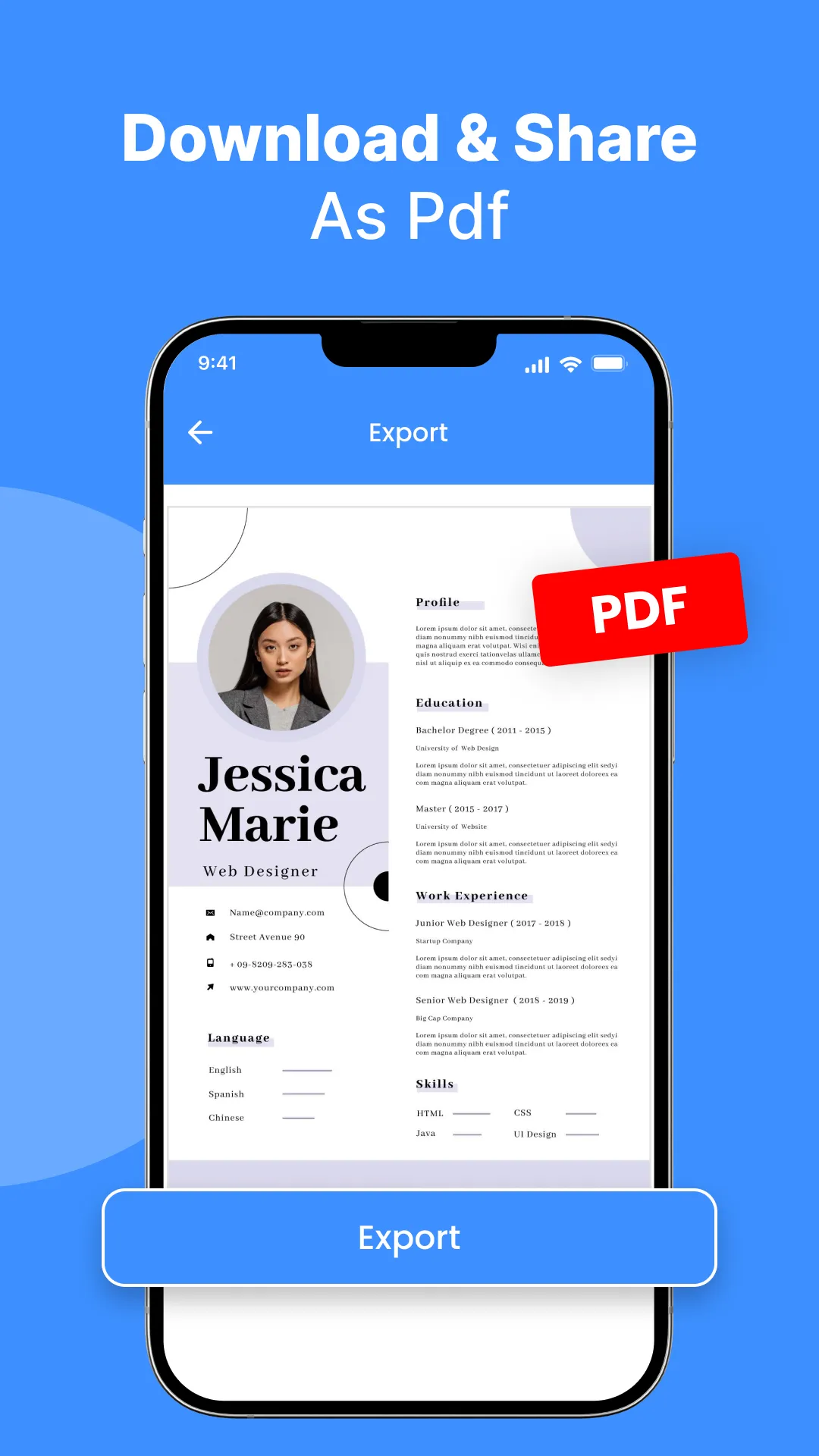 Resume Builder, CV Maker PDF | Indus Appstore | Screenshot