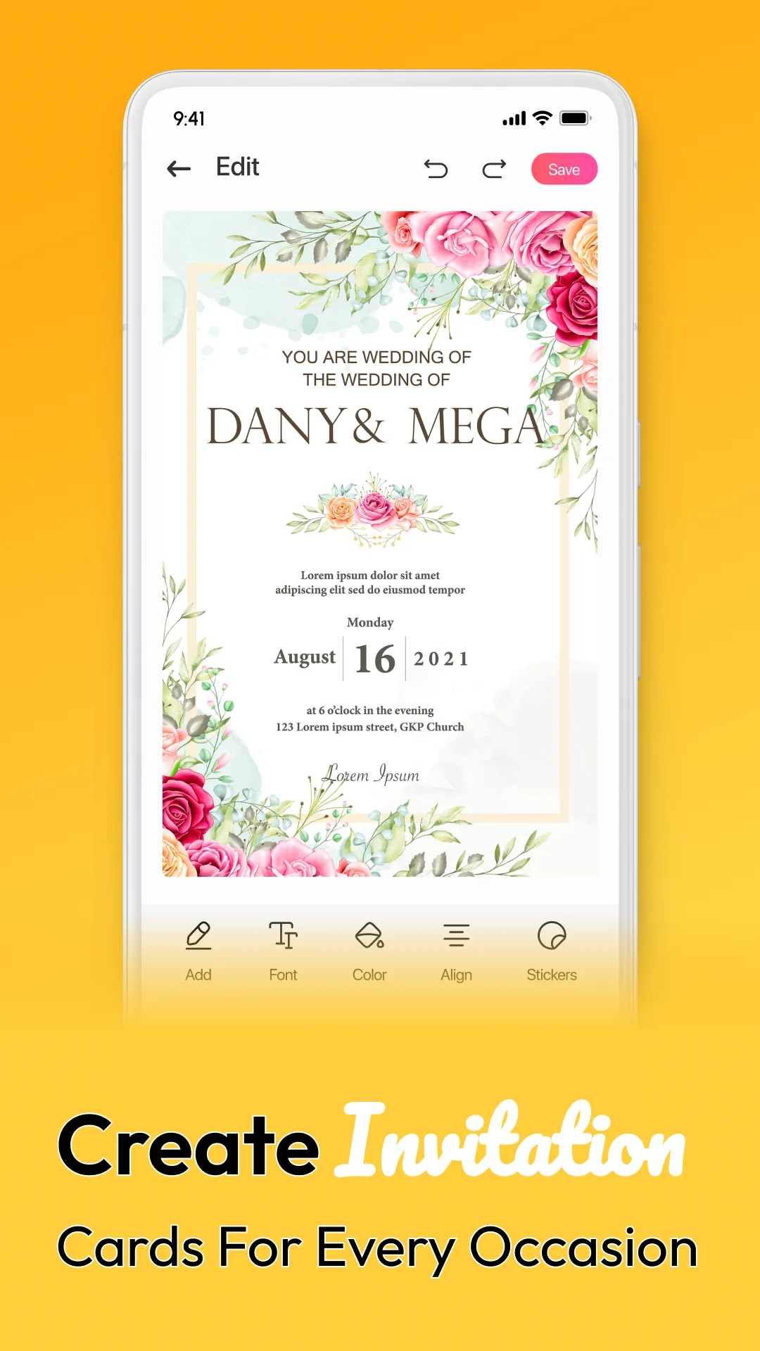 Stylish Invitation Card Maker | Indus Appstore | Screenshot