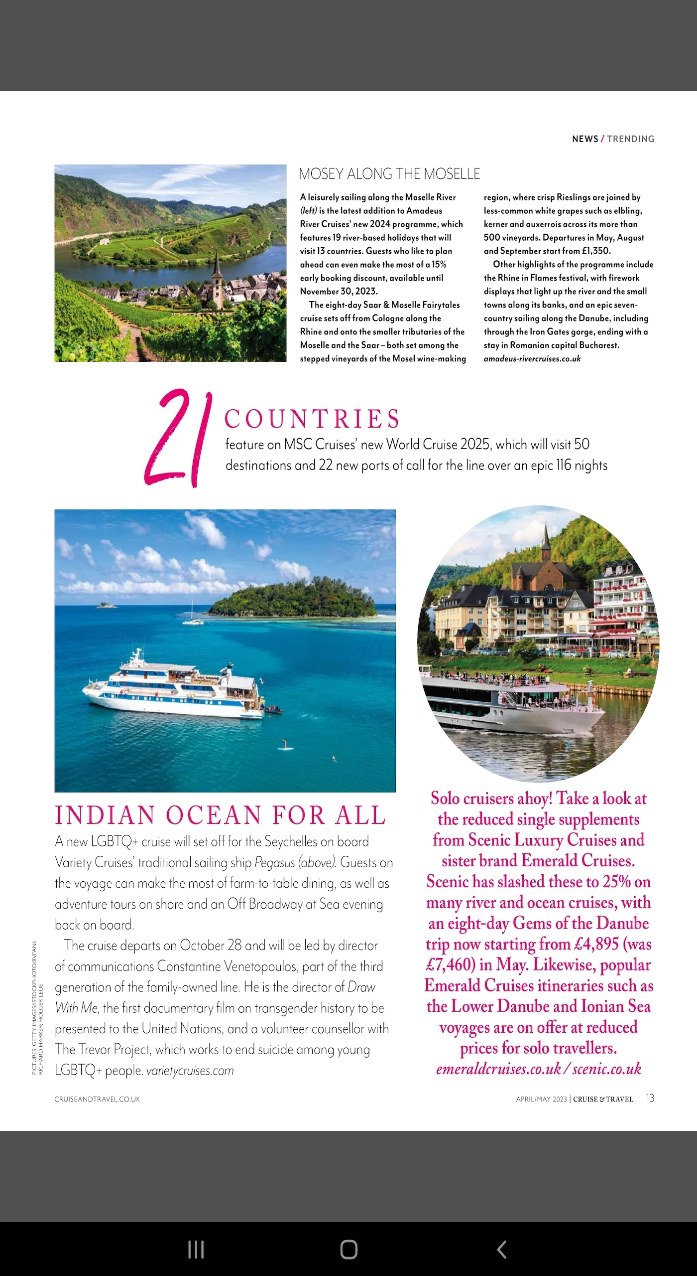 Cruise & Travel Magazine | Indus Appstore | Screenshot