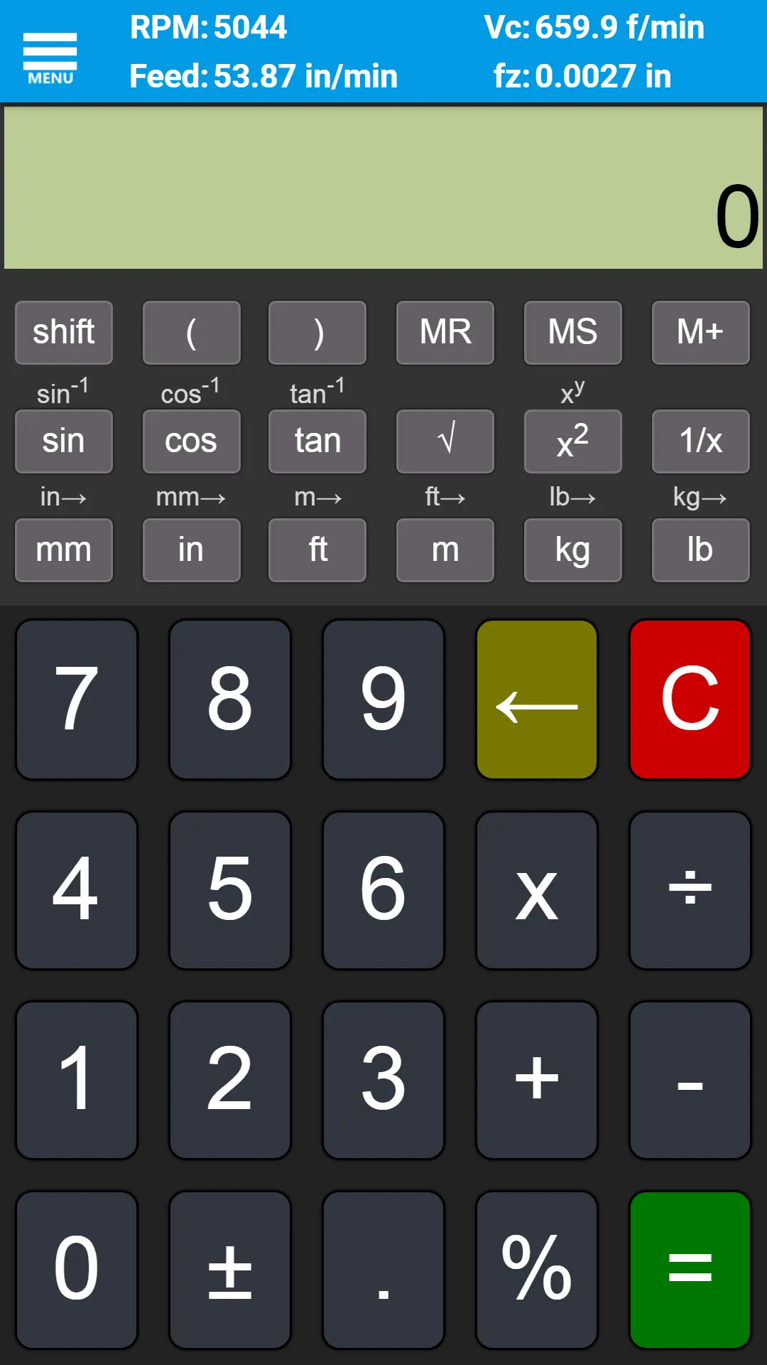 FSWizard Machinist Calculator | Indus Appstore | Screenshot