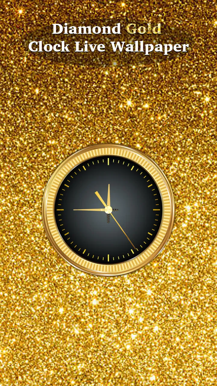 Diamond Gold Clock Wallpaper | Indus Appstore | Screenshot