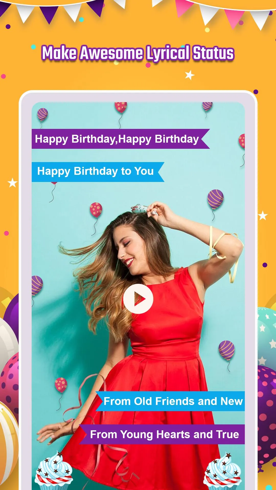 Birthday Lyrical Video Maker | Indus Appstore | Screenshot