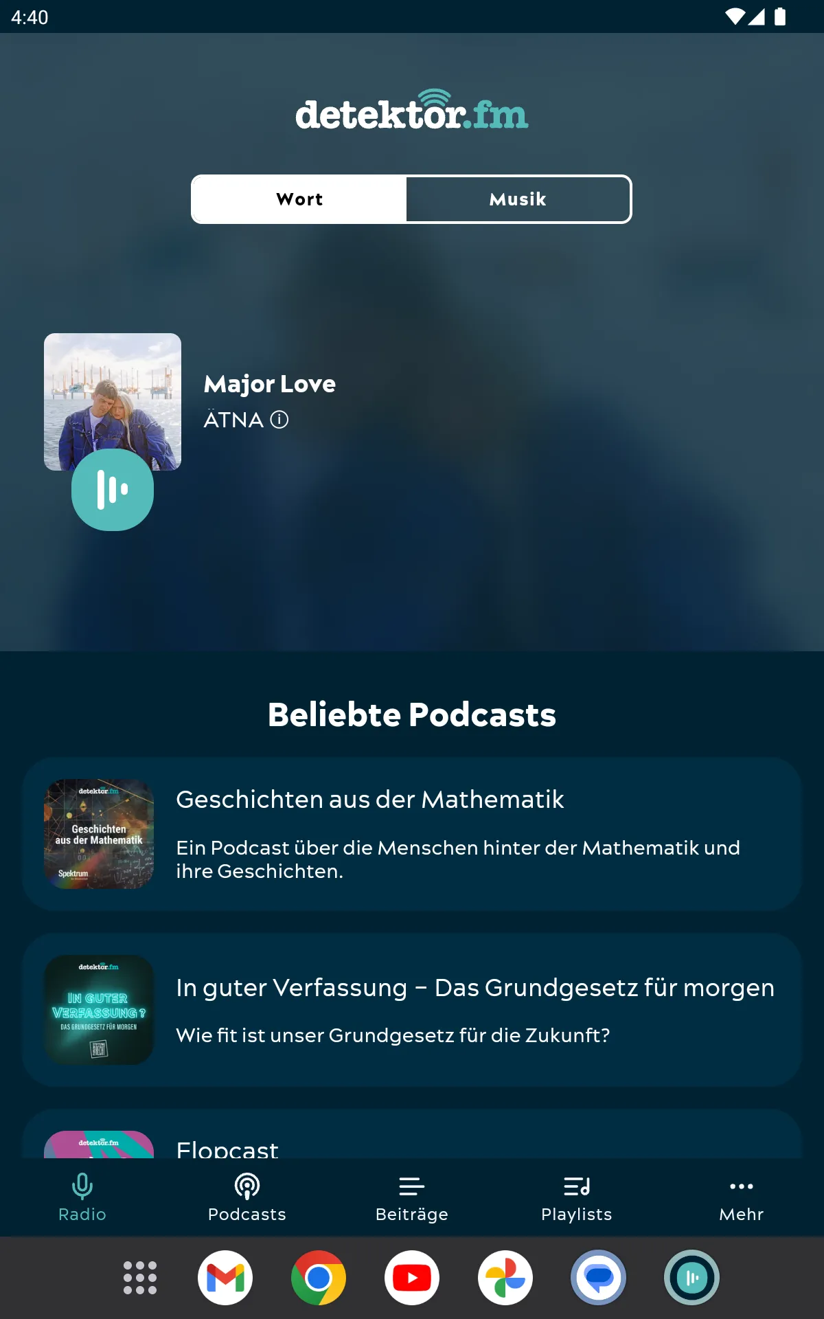 detektor.fm | Onlineradio | Indus Appstore | Screenshot