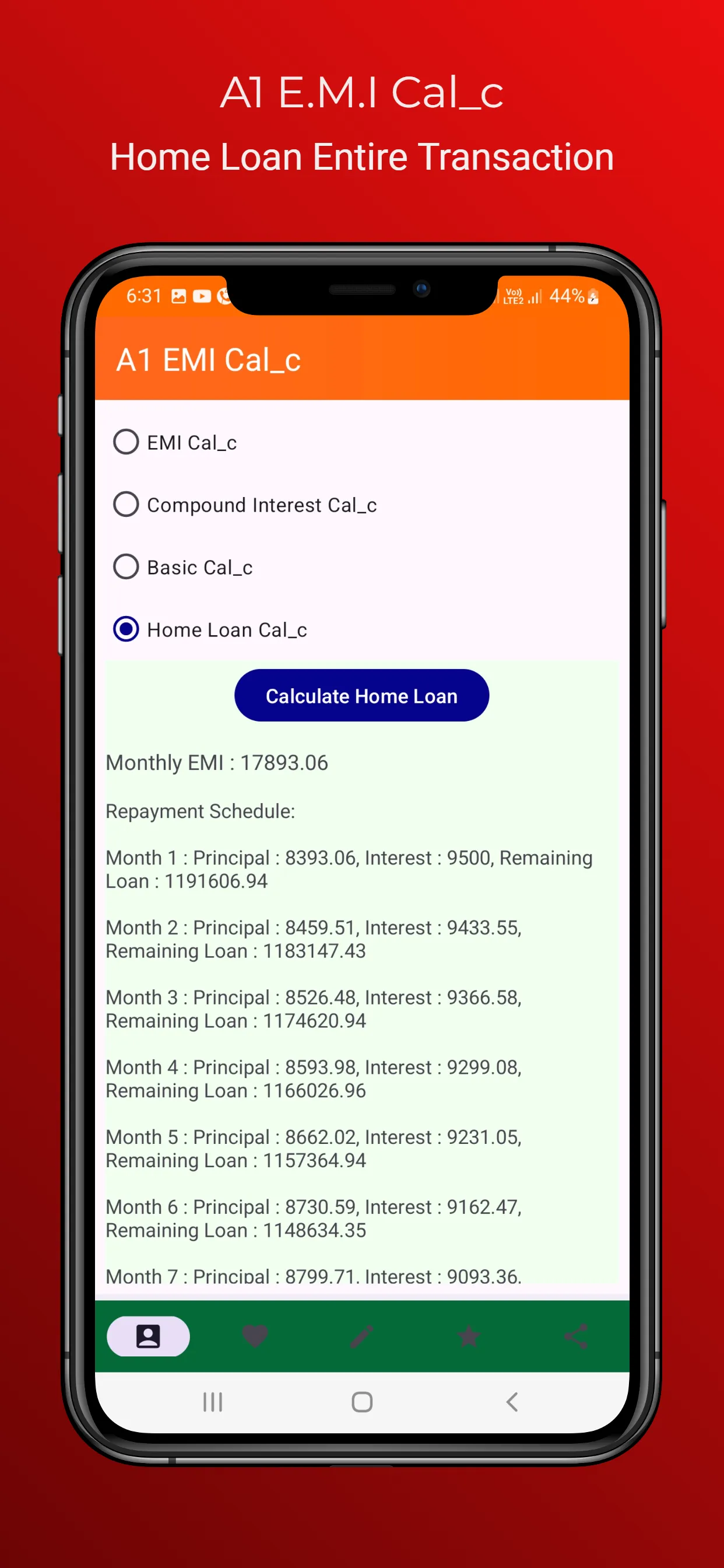 A1 EMI Calc - ALL Loan Planner | Indus Appstore | Screenshot