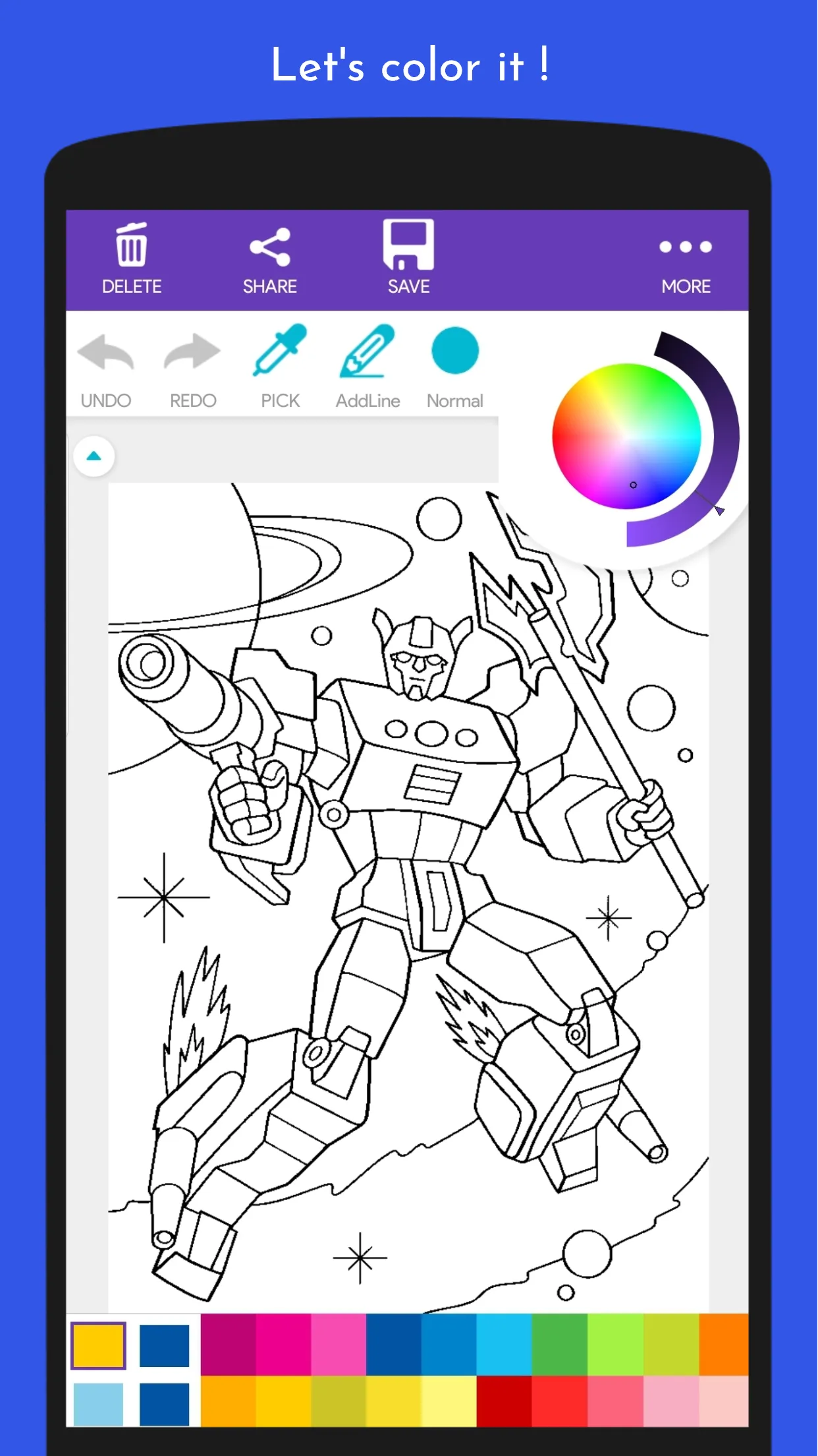 Robot Coloring Book | Indus Appstore | Screenshot