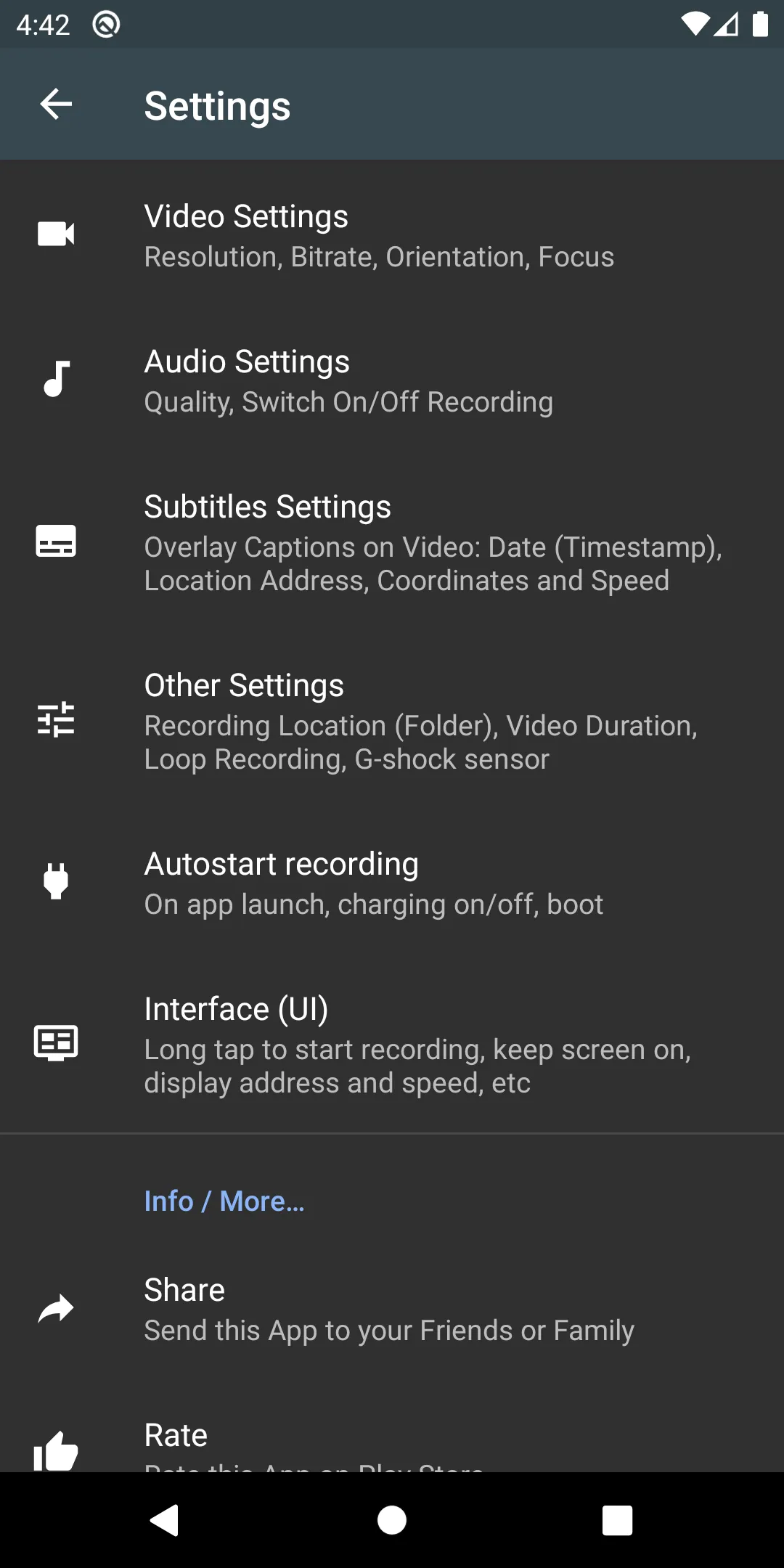 Droid Dashcam - Video Recorder | Indus Appstore | Screenshot