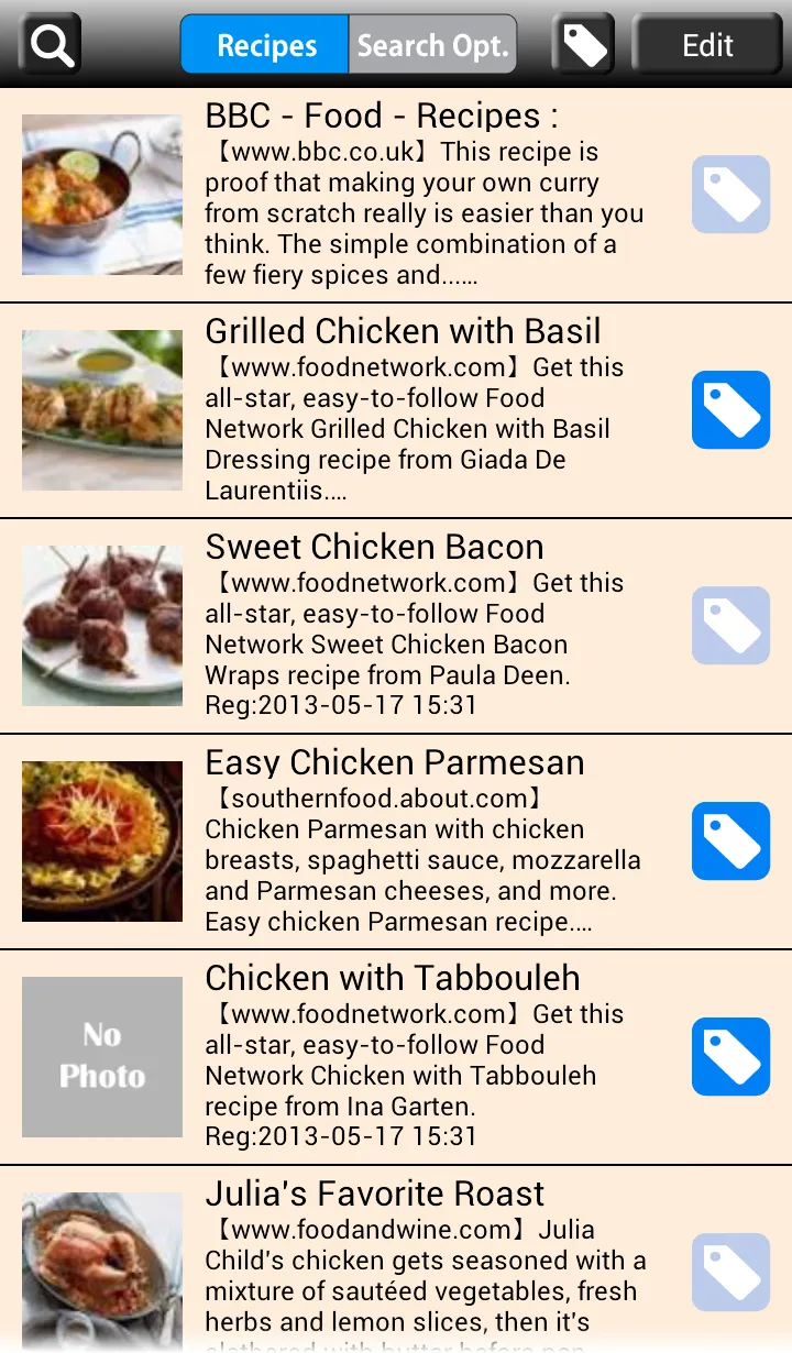 Recipe Search for Android | Indus Appstore | Screenshot