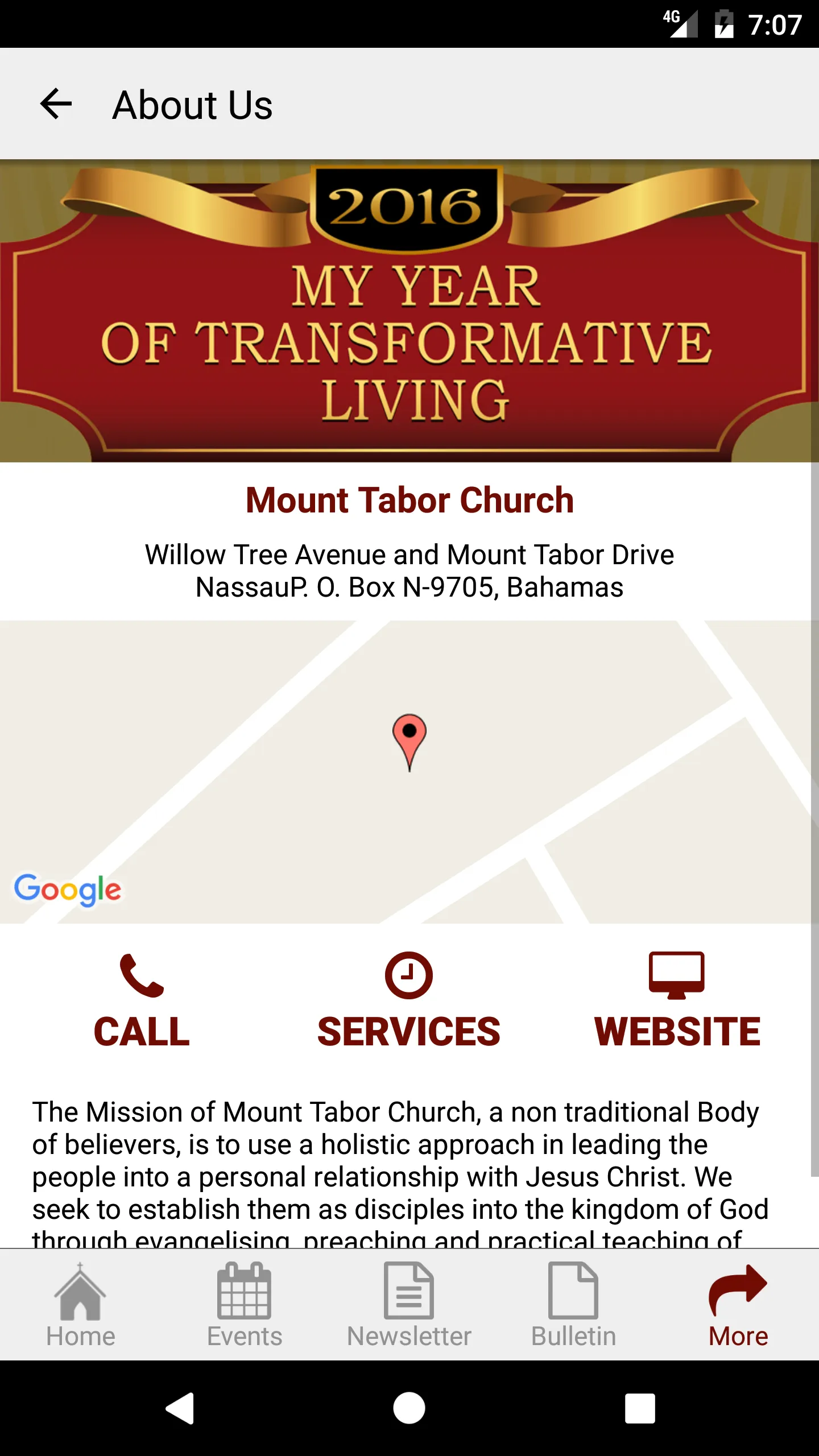 Mount Tabor Church | Indus Appstore | Screenshot