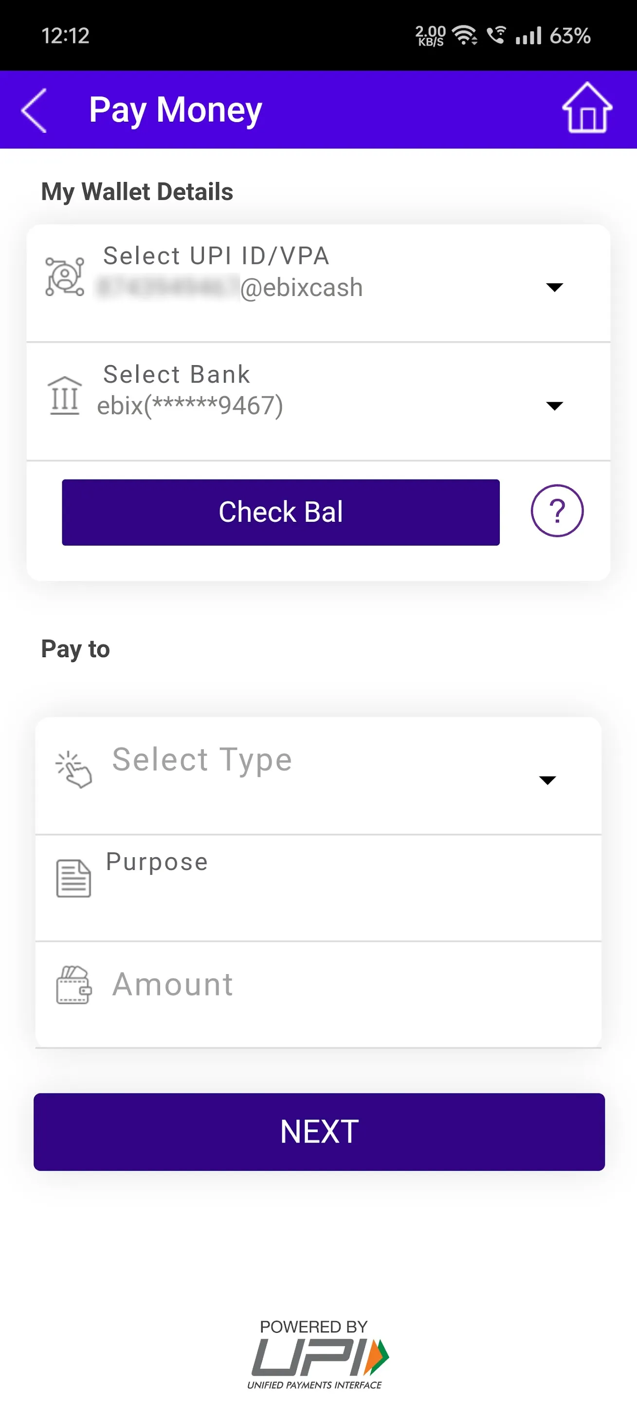 EbixCash BHIM UPI | Indus Appstore | Screenshot