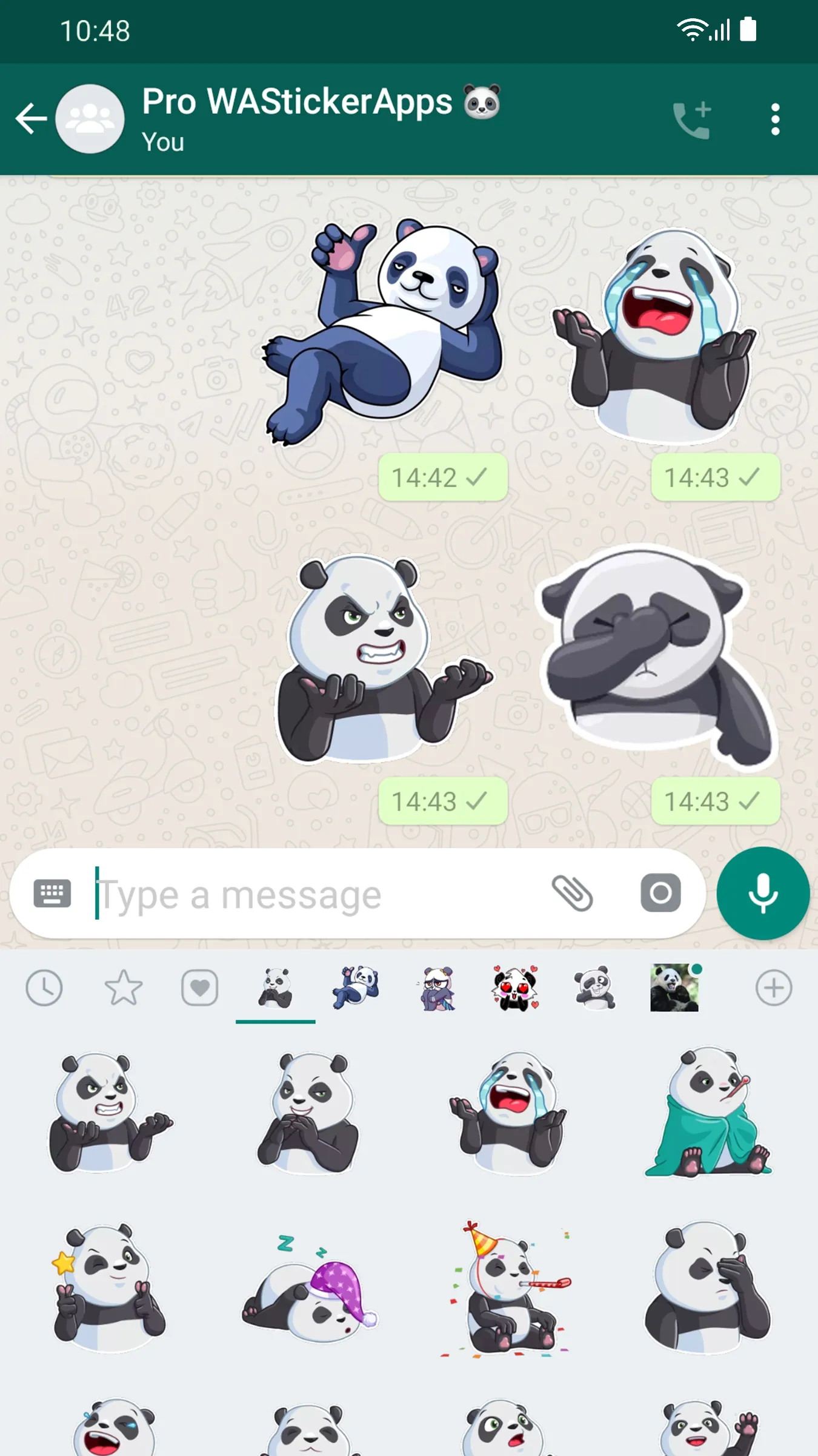 Funny Panda Stickers WASticker | Indus Appstore | Screenshot