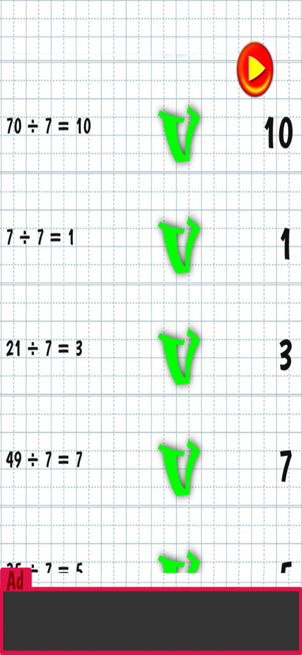 Division Tables Math | Indus Appstore | Screenshot