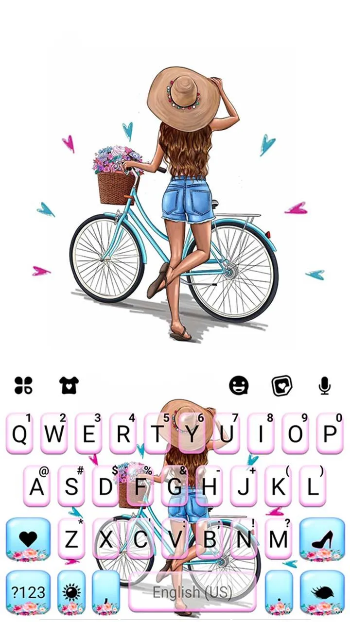 Floral Bicycle Girl2 Keyboard  | Indus Appstore | Screenshot