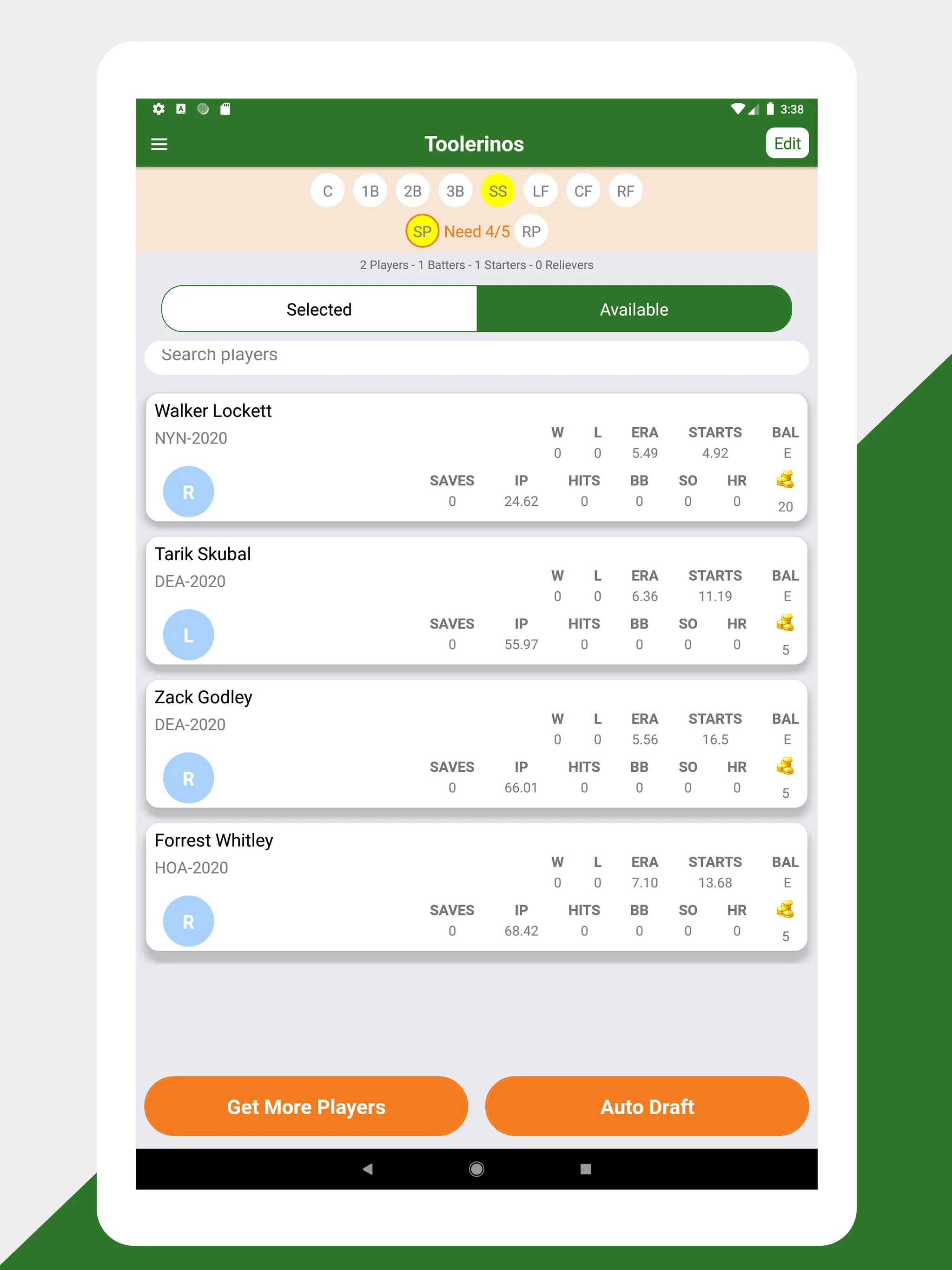 Baseball Draft 2 Teams | Indus Appstore | Screenshot