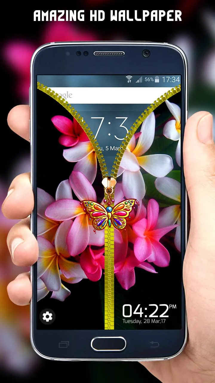 Flowers Zipper Lock Screen | Indus Appstore | Screenshot