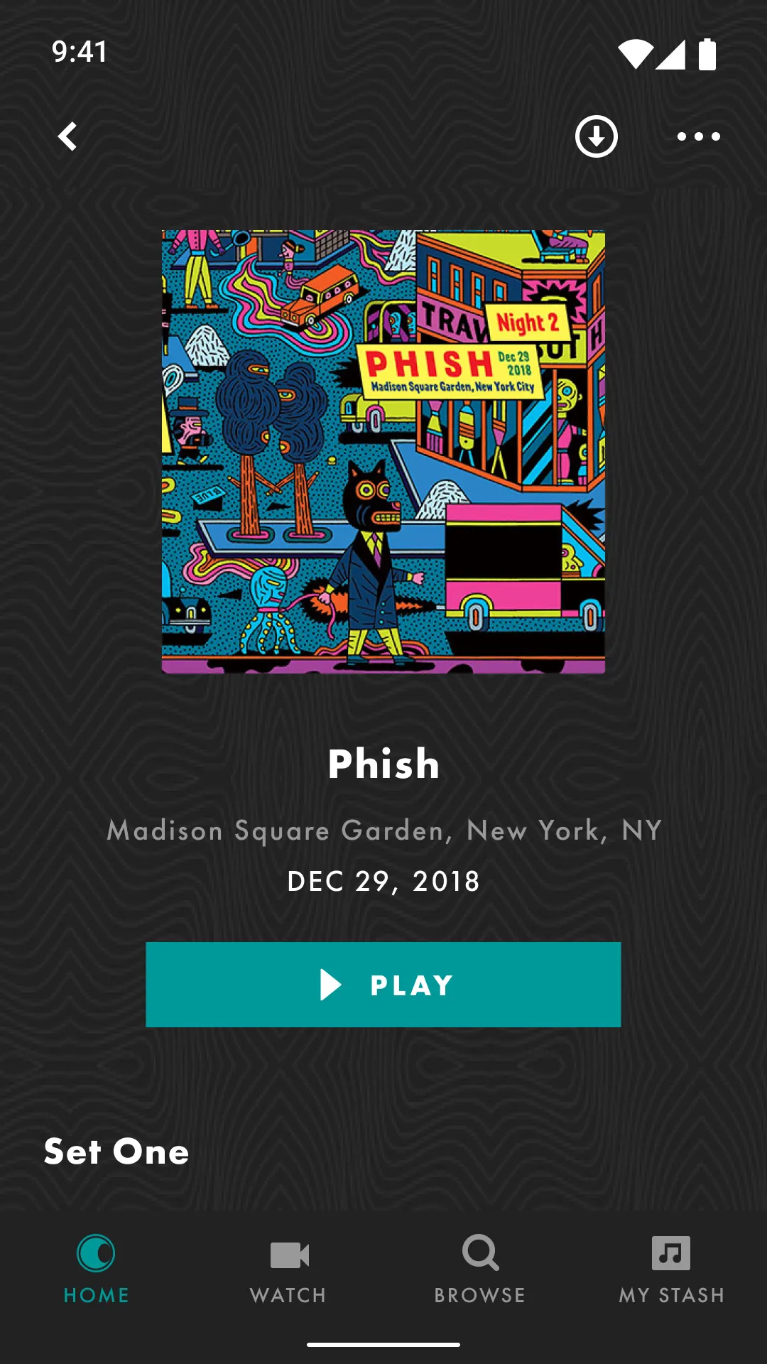 LivePhish | Indus Appstore | Screenshot