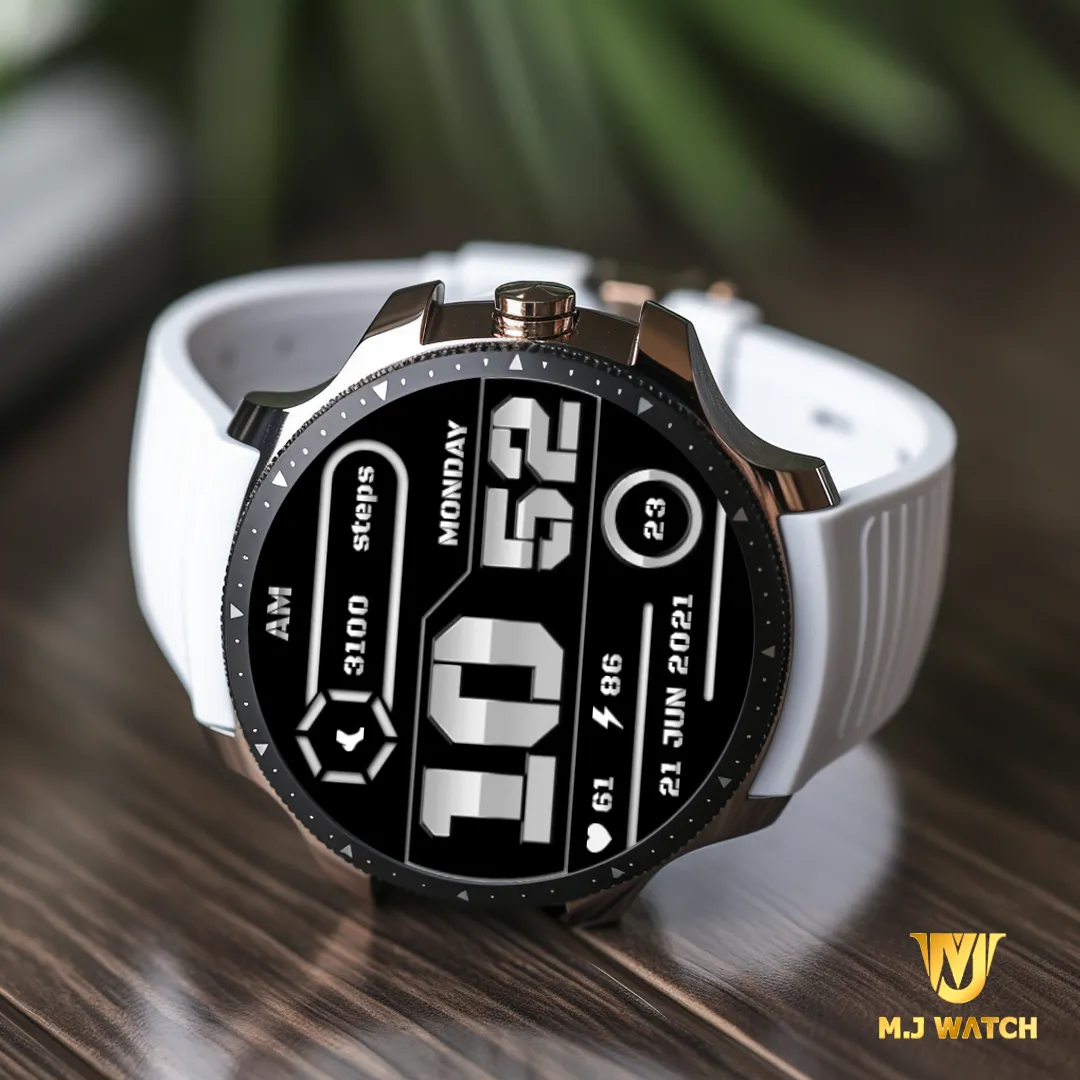 MJ069 White Digital Watch Face | Indus Appstore | Screenshot