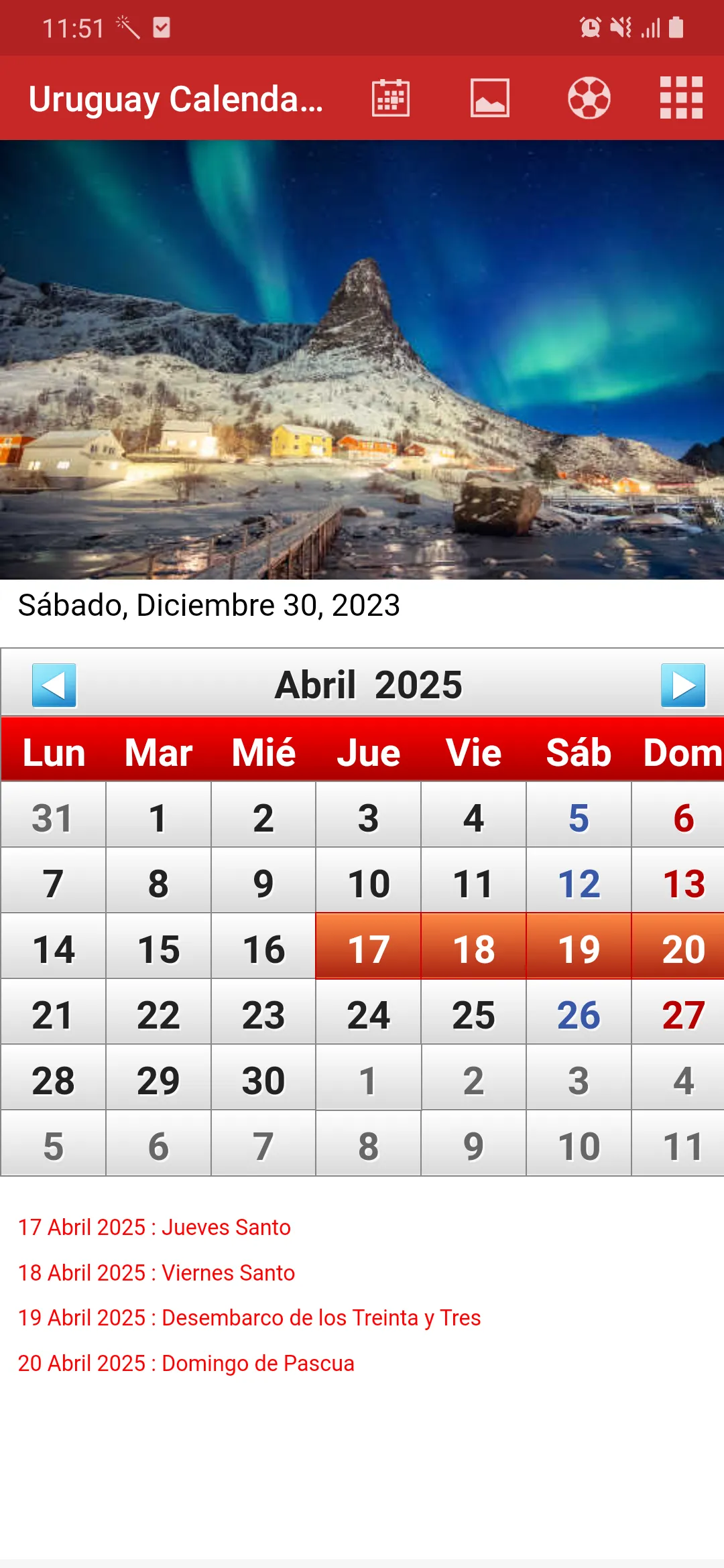 Uruguay Calendario 2024 | Indus Appstore | Screenshot