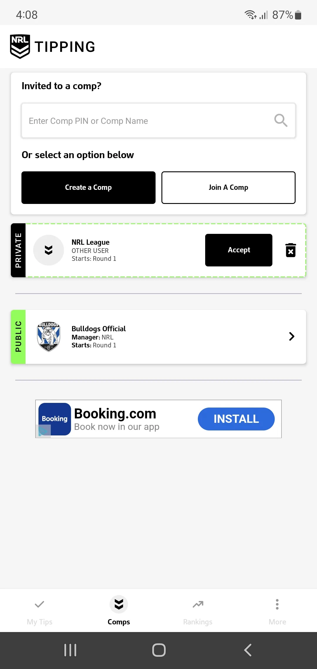 NRL Tipping | Indus Appstore | Screenshot