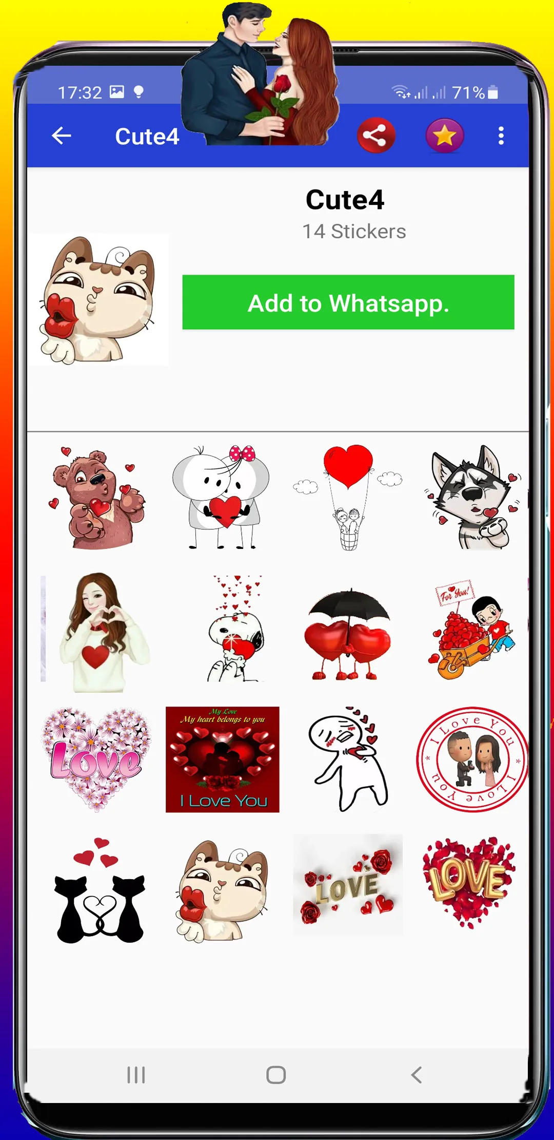 Love Stickers For WhatsApp | Indus Appstore | Screenshot