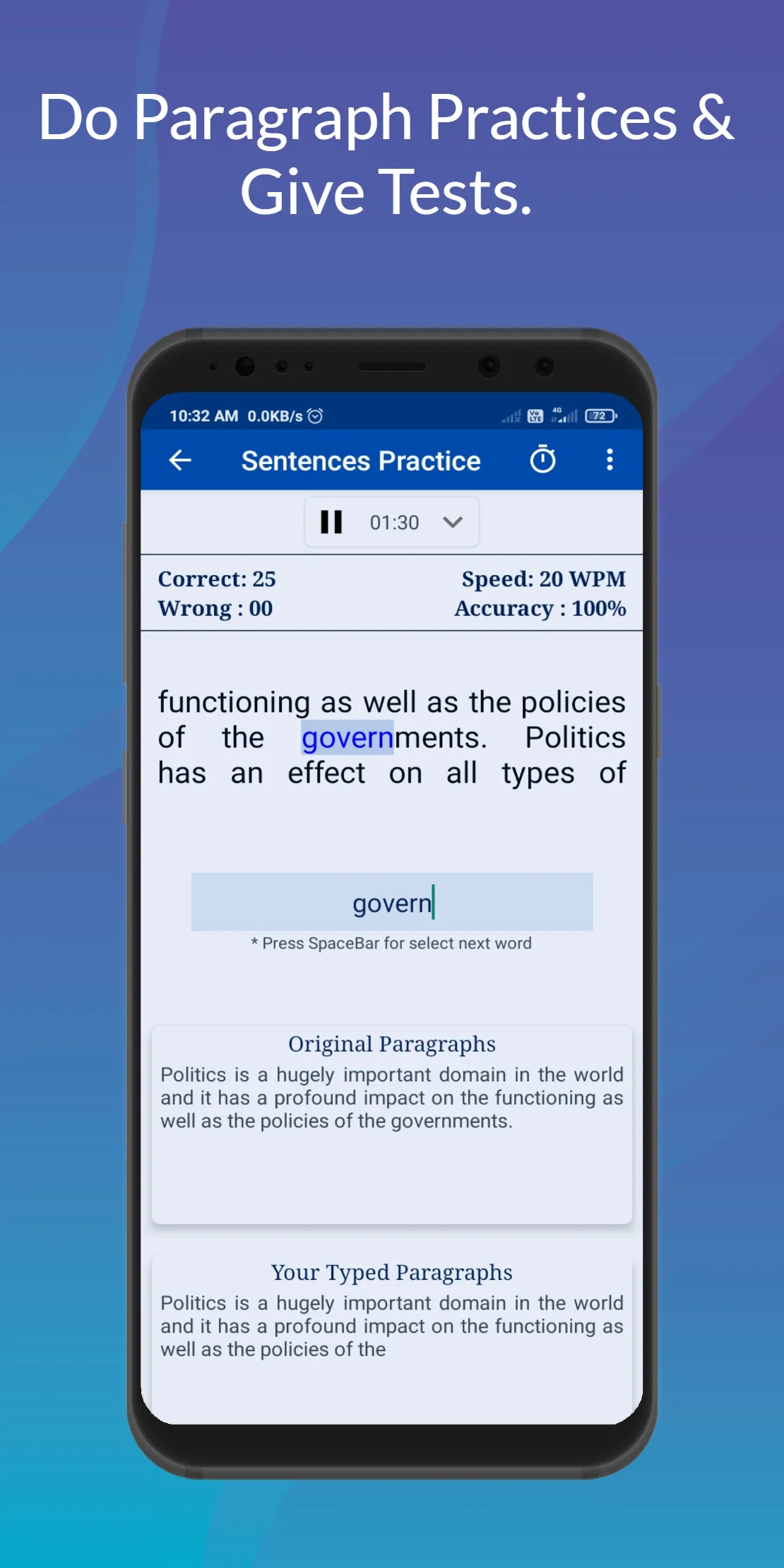 Typing Plus:English Typing App | Indus Appstore | Screenshot