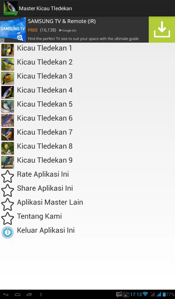 Master Kicau Tledekan/Sulingan | Indus Appstore | Screenshot