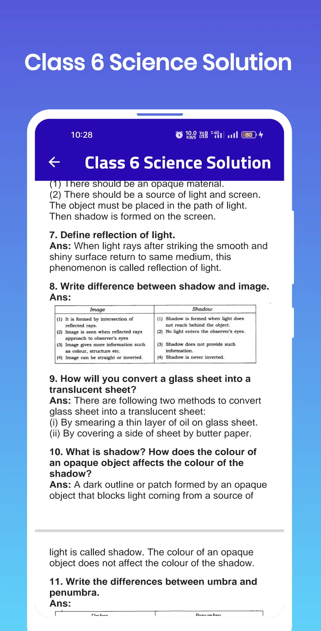 Class 6 Science Solution | Indus Appstore | Screenshot