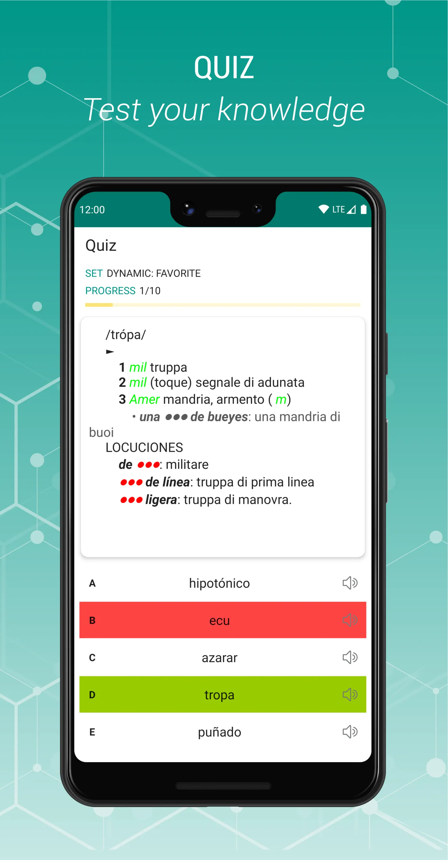 Spanish-Italian dictionary | Indus Appstore | Screenshot