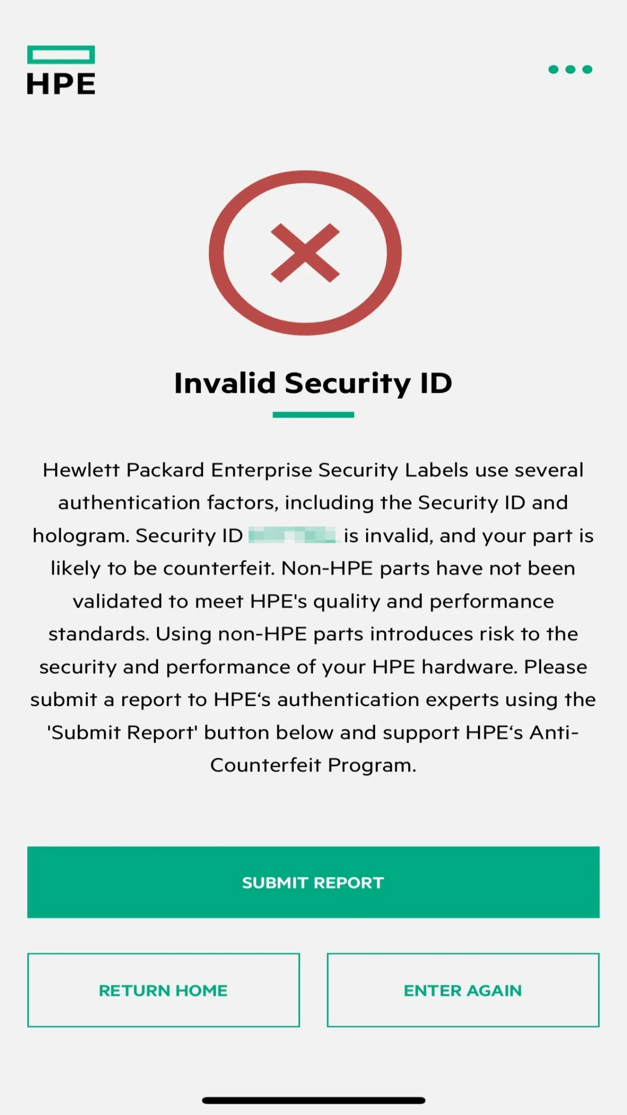 HPE Parts Validation | Indus Appstore | Screenshot