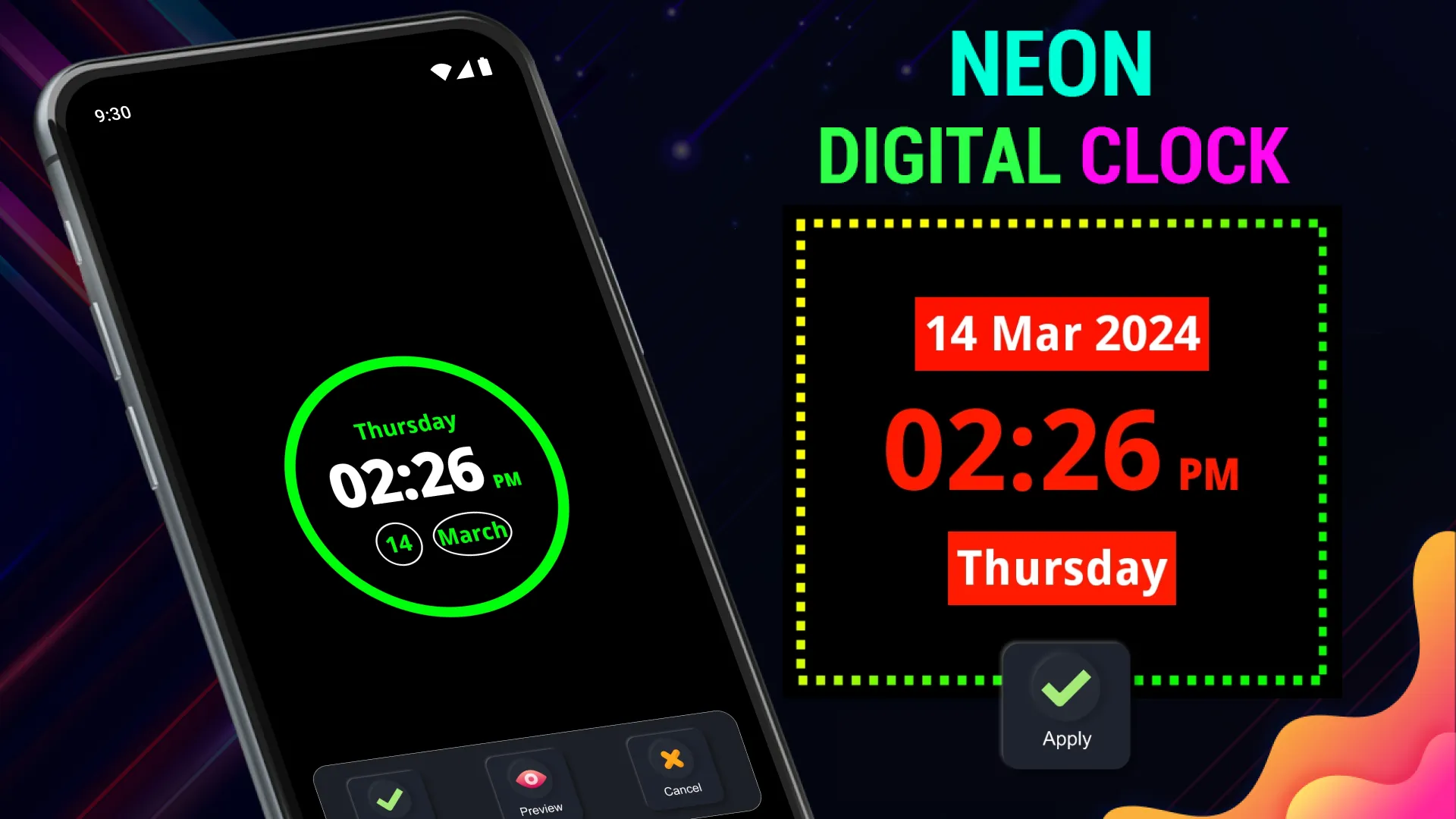 Neon Digital Clock | Indus Appstore | Screenshot