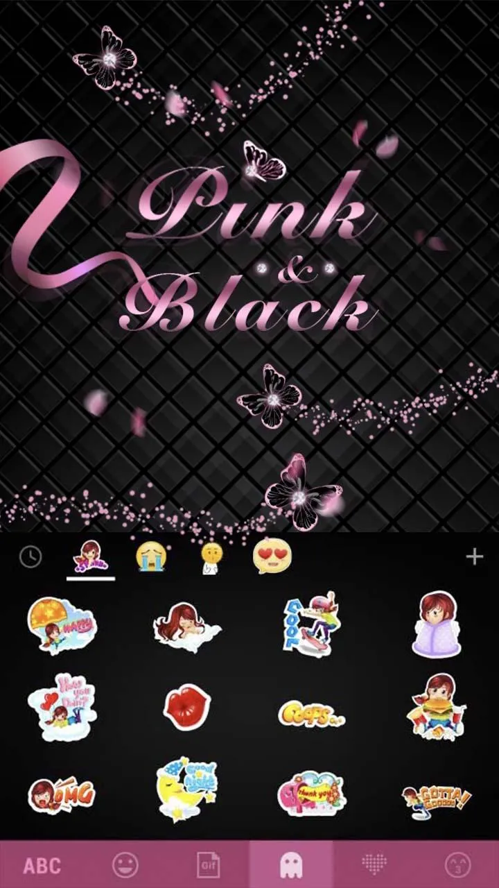 Pink Black Keyboard Theme | Indus Appstore | Screenshot