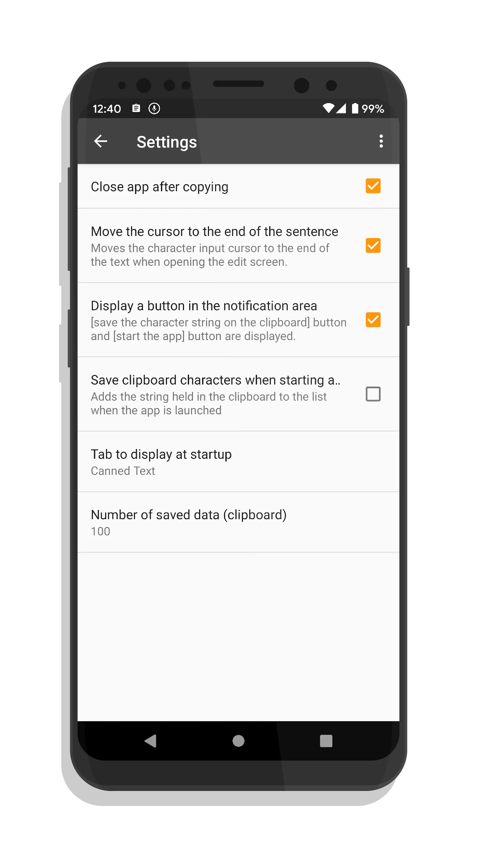 Clipboard / Canned text List | Indus Appstore | Screenshot
