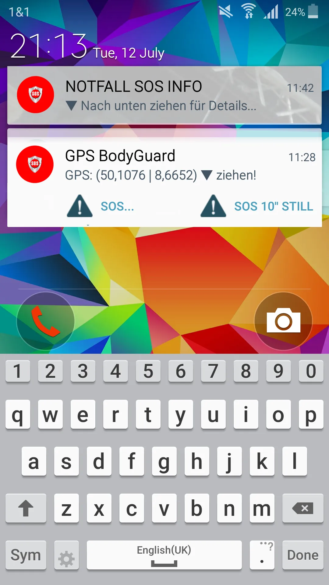 SOS emergency  'GPS BodyGuard' | Indus Appstore | Screenshot