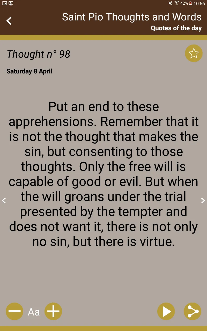 Saint Pio Thoughts and Words | Indus Appstore | Screenshot